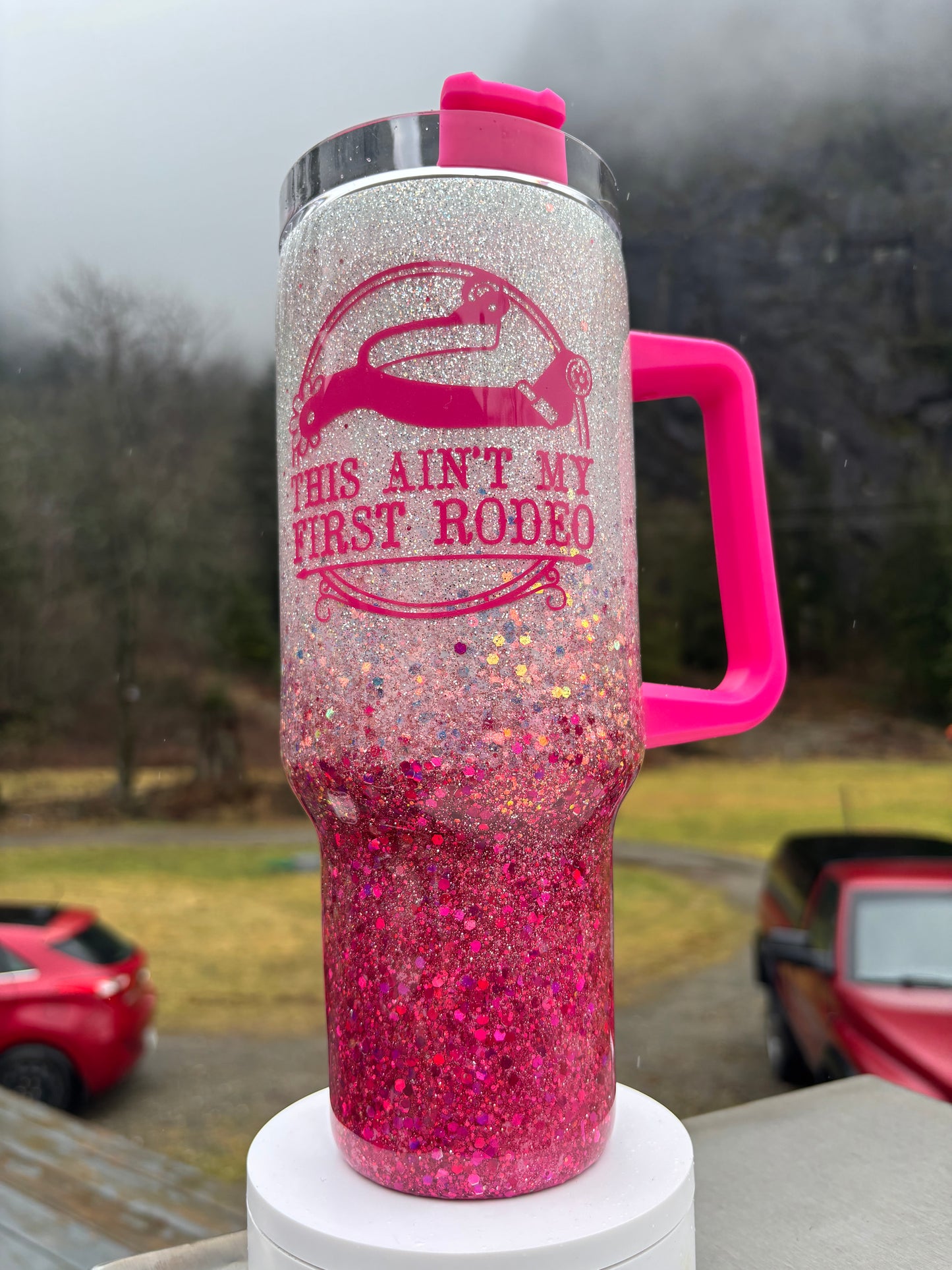 40oz Epoxy Glitter Tumbler- Yee Haw