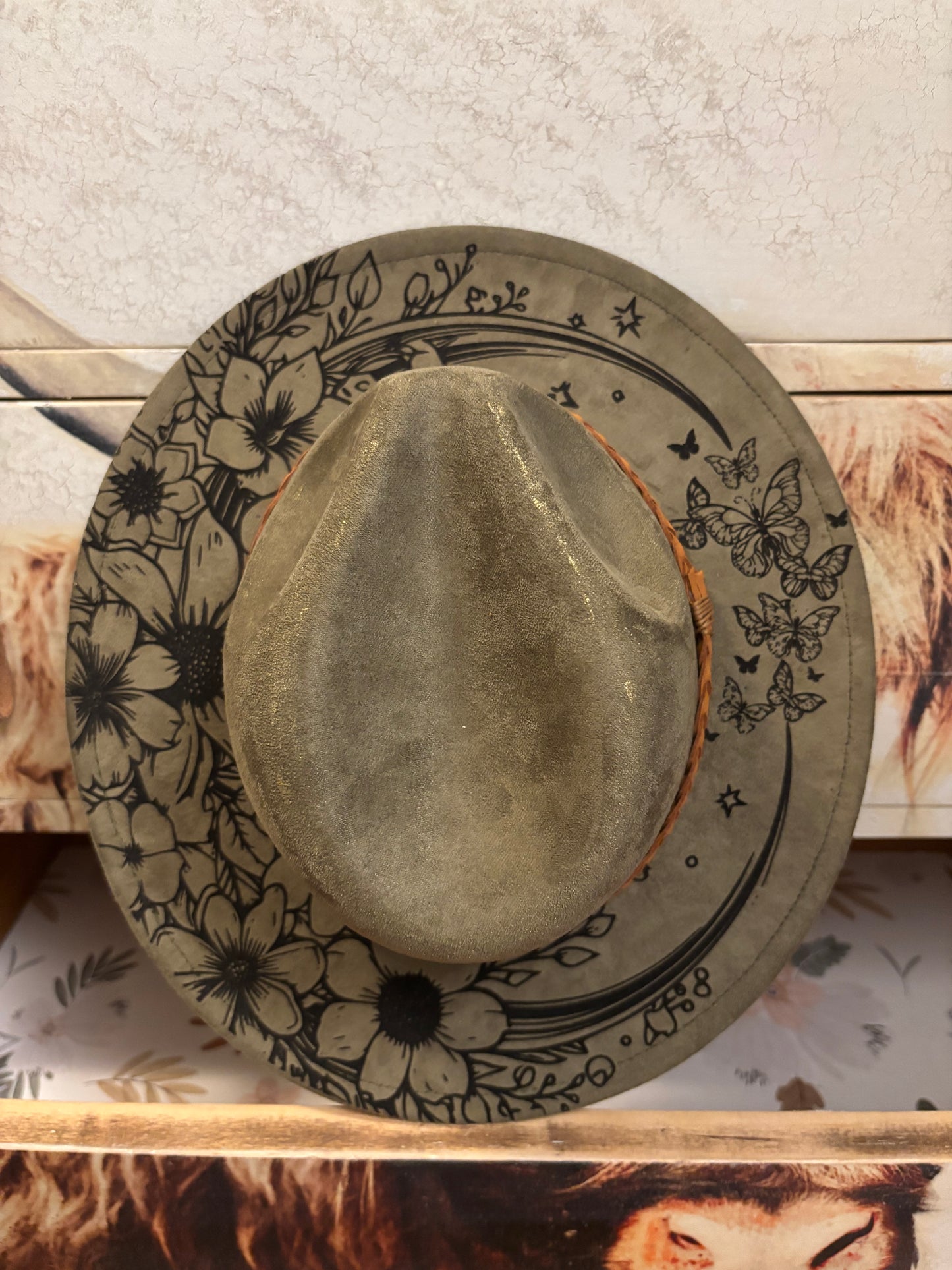 Floral Steed -Youth short brim fedora hat
