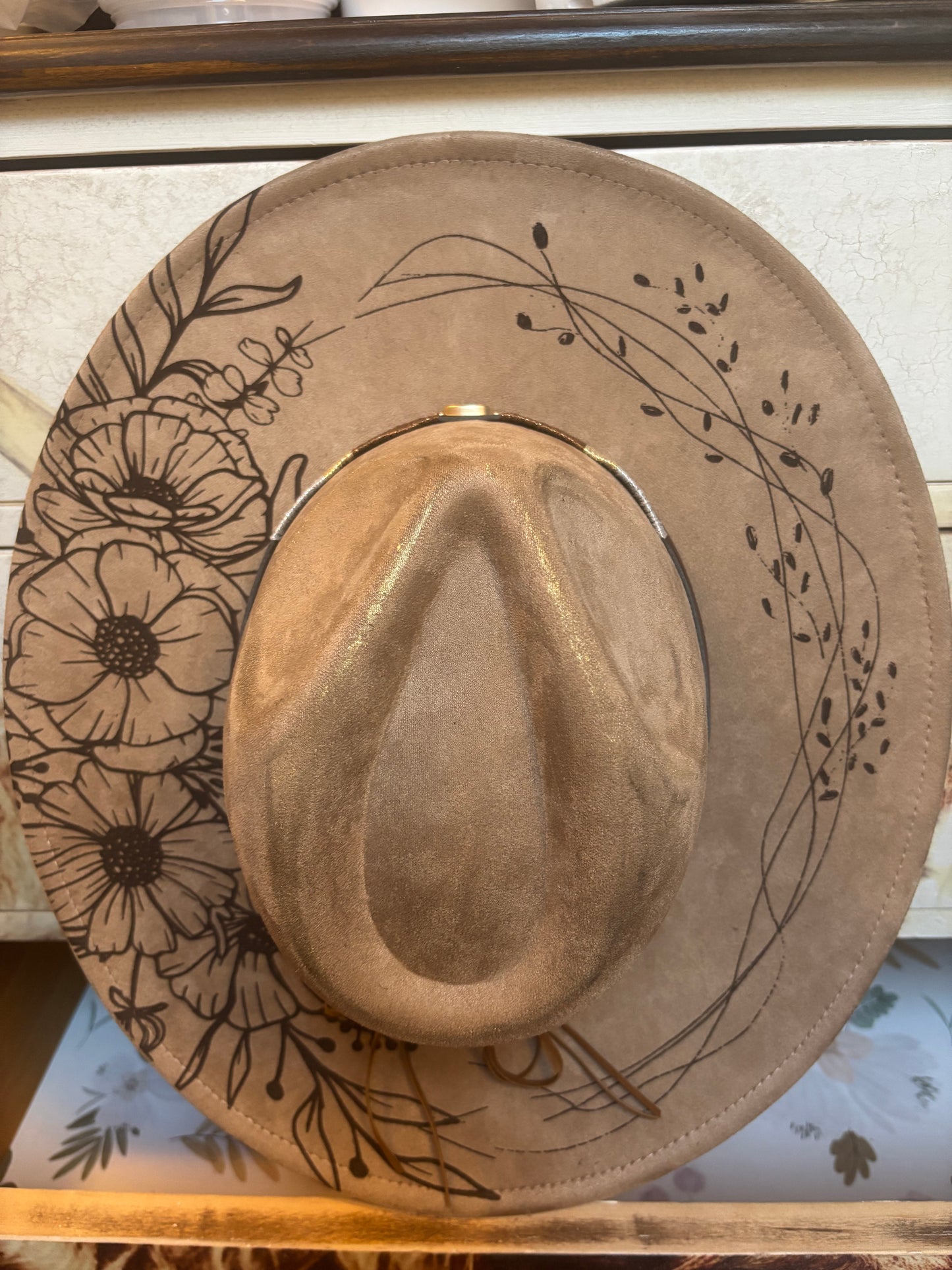 Compass Rose Dreamer mocha- wide brim fedora hat