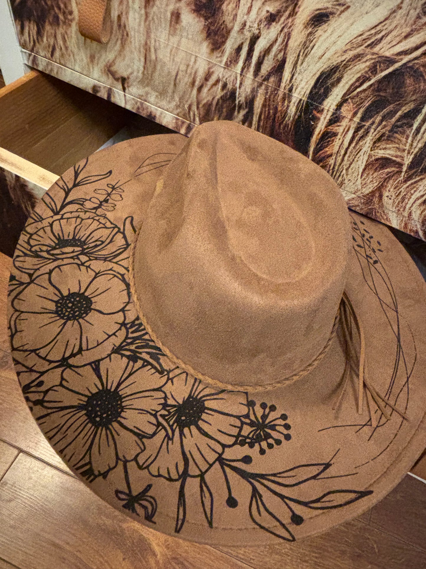 Floral Steed - wide brim fedora hat