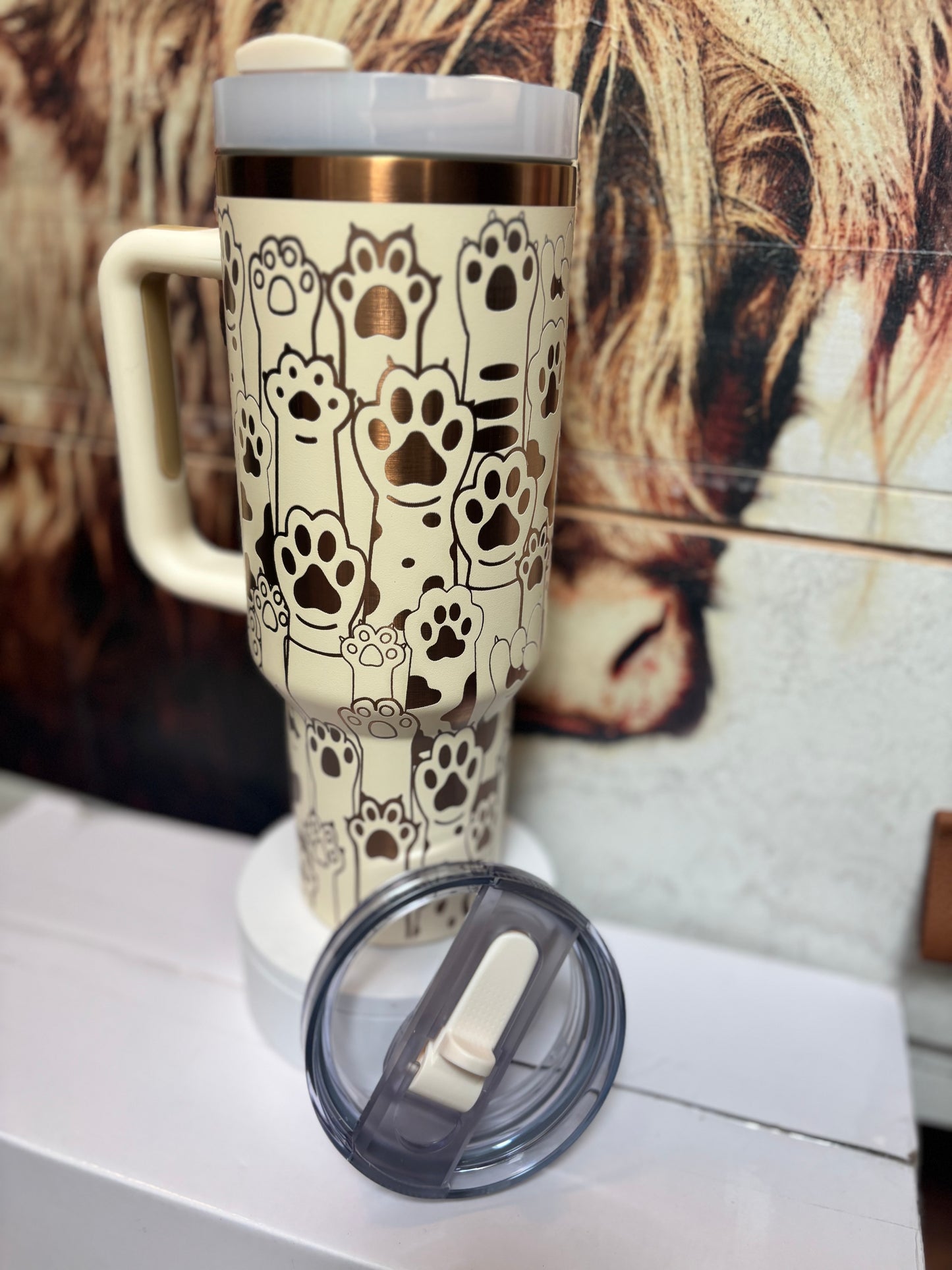 Cat Paws- 40oz laser engraved Tumbler