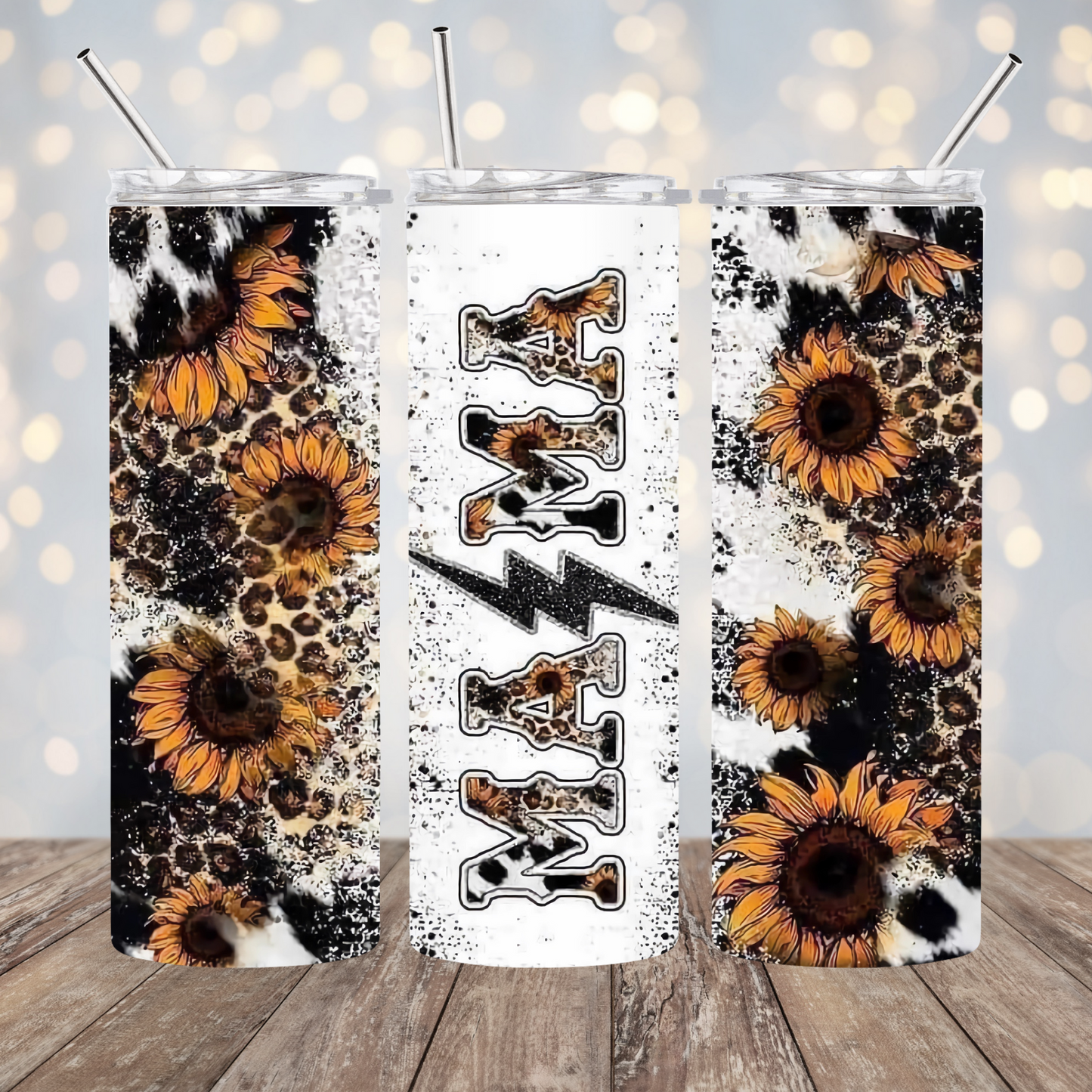 MAMA Sunflowers & Cheetah Print - 20ozTumbler