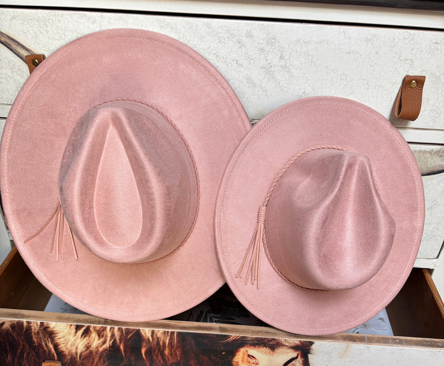 Mommy & Me -Custom fedora hat set (pink)