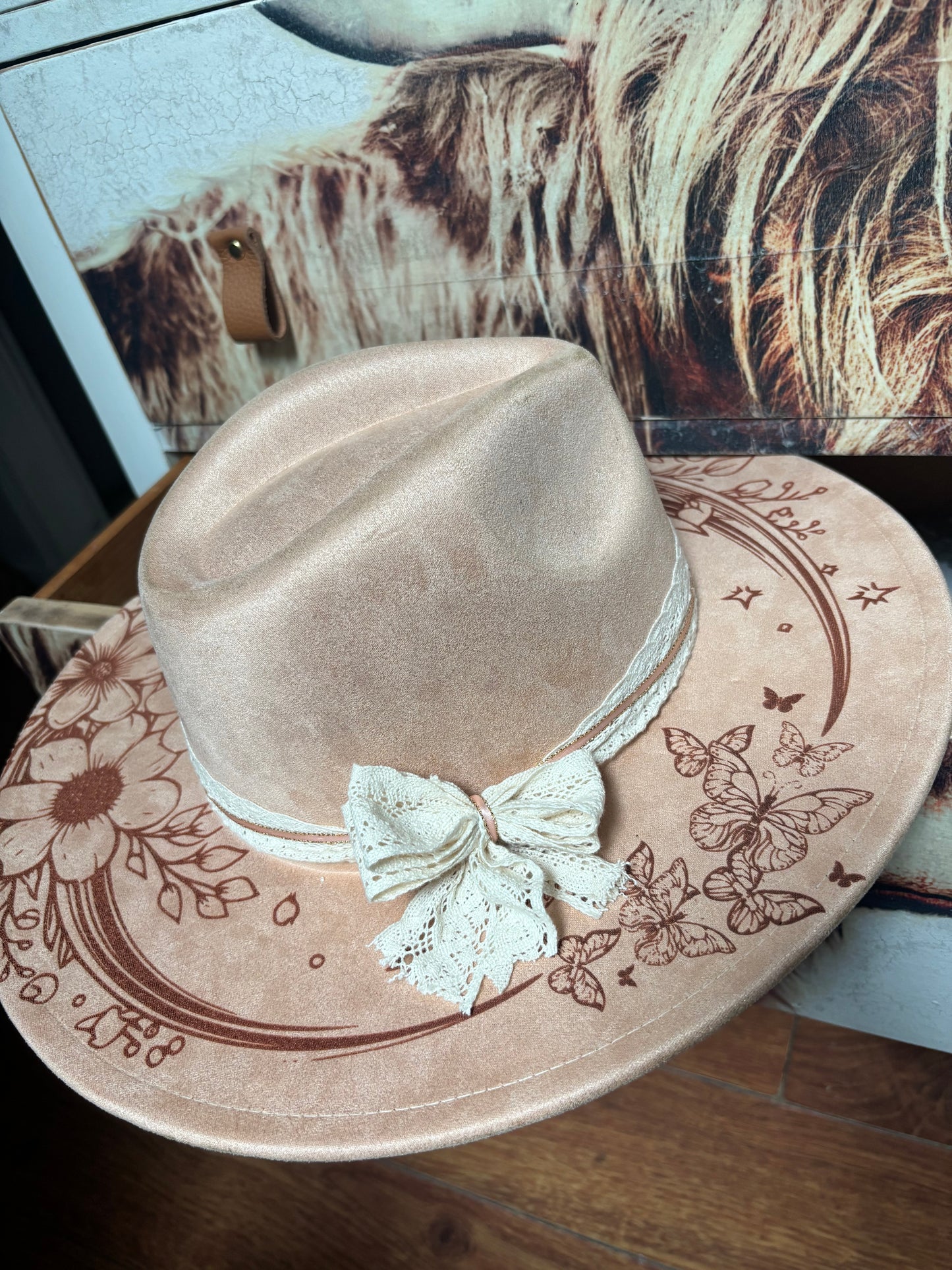 Floral Steed III- wide brim fedora hat