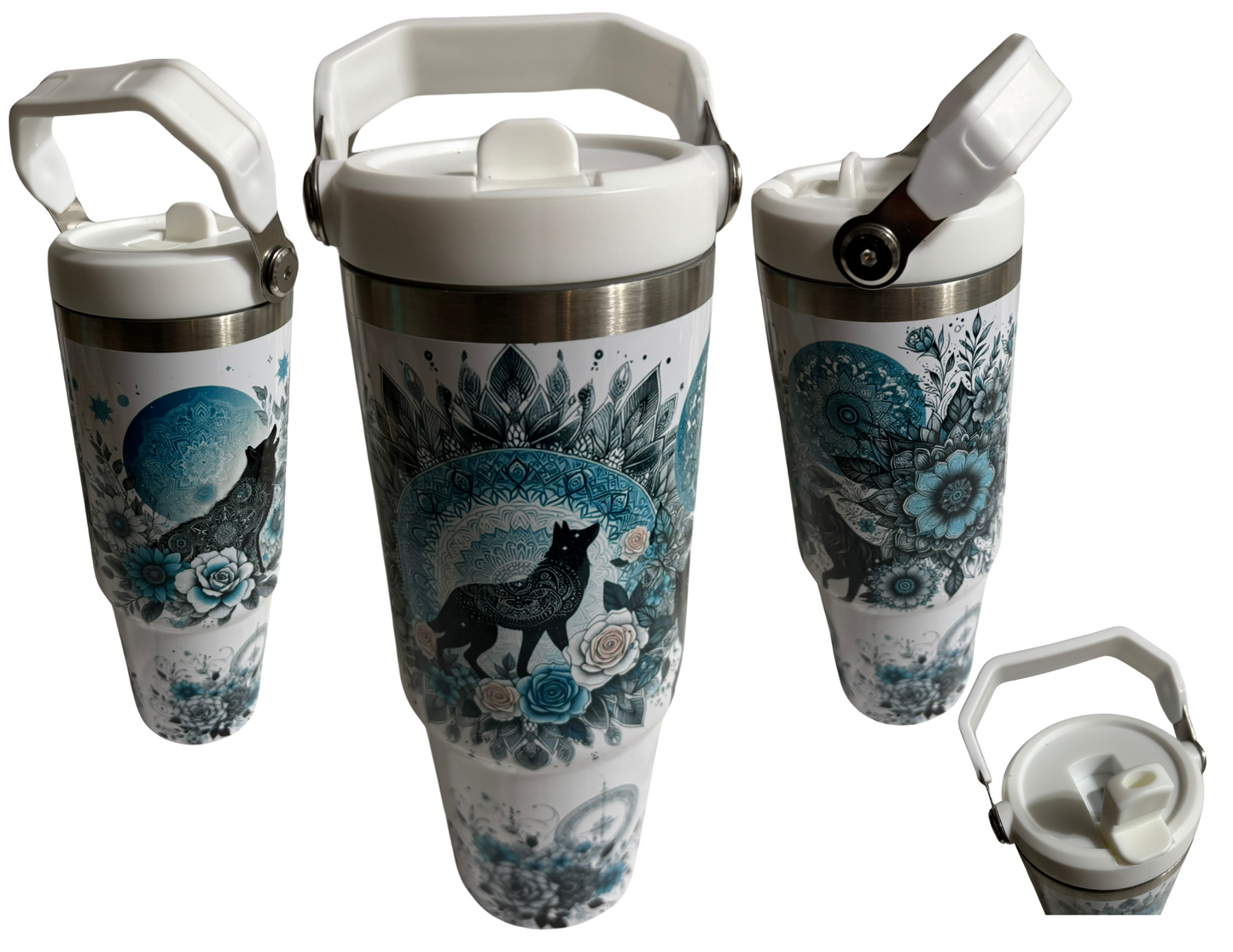 30oz Wolf Water Bottle