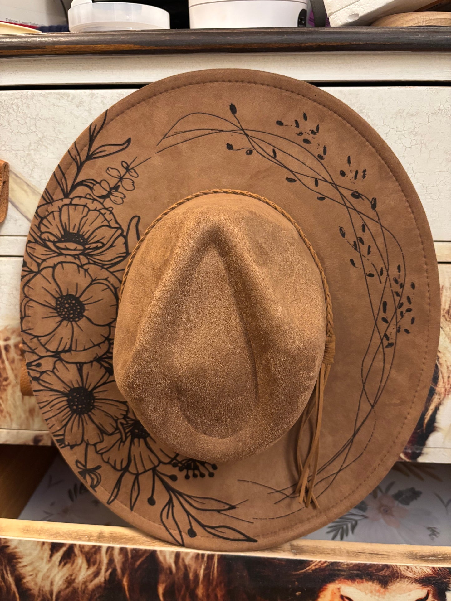 Floral Steed - wide brim fedora hat