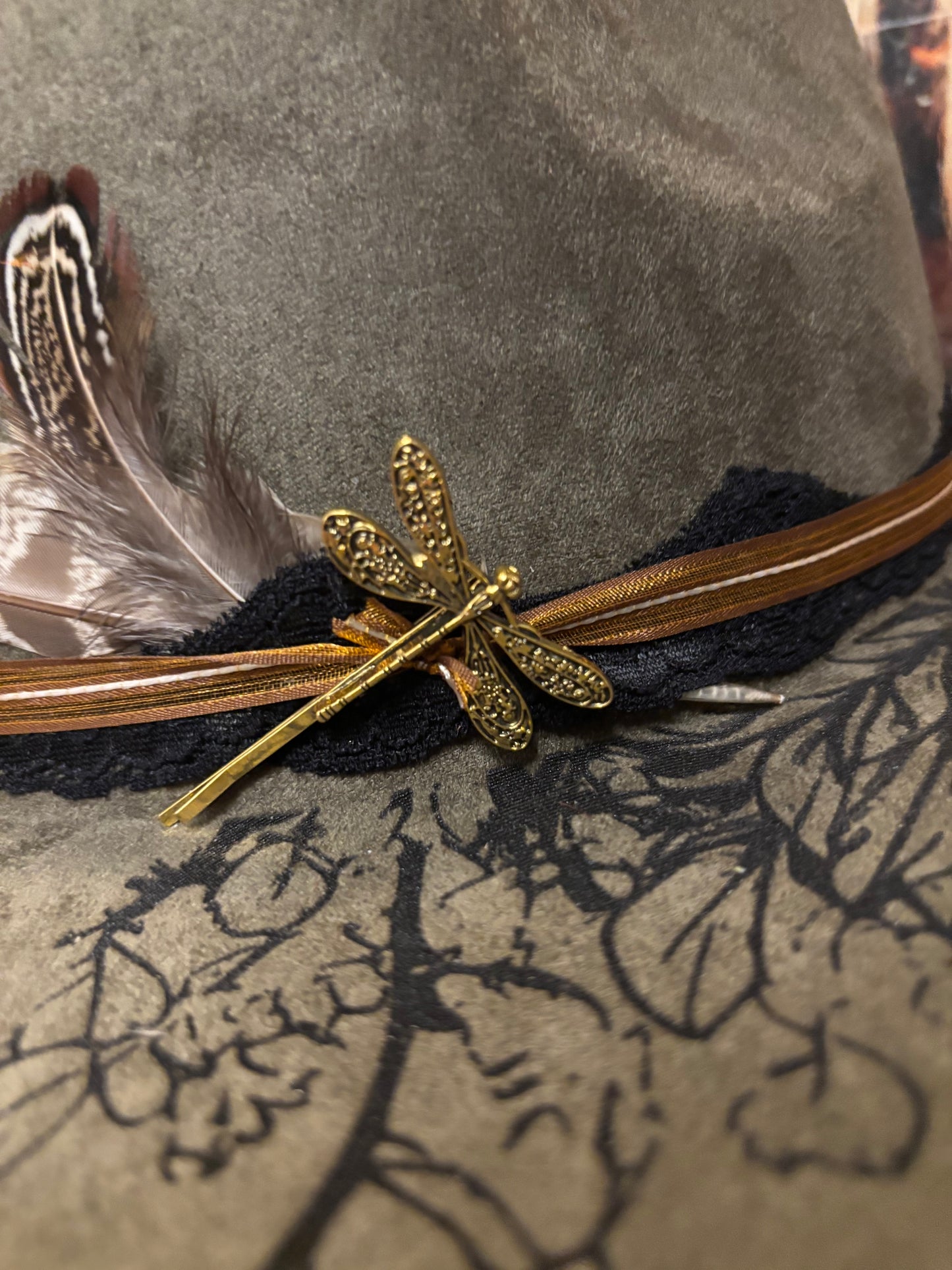 Compass Rose Dreamer (olive green)- wide brim fedora hat