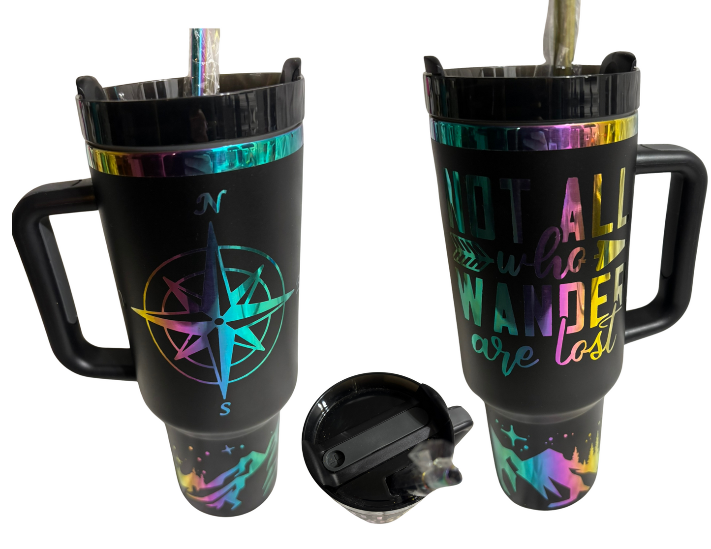 40oz Not All Who Wander are Lost- Etched Tumbler