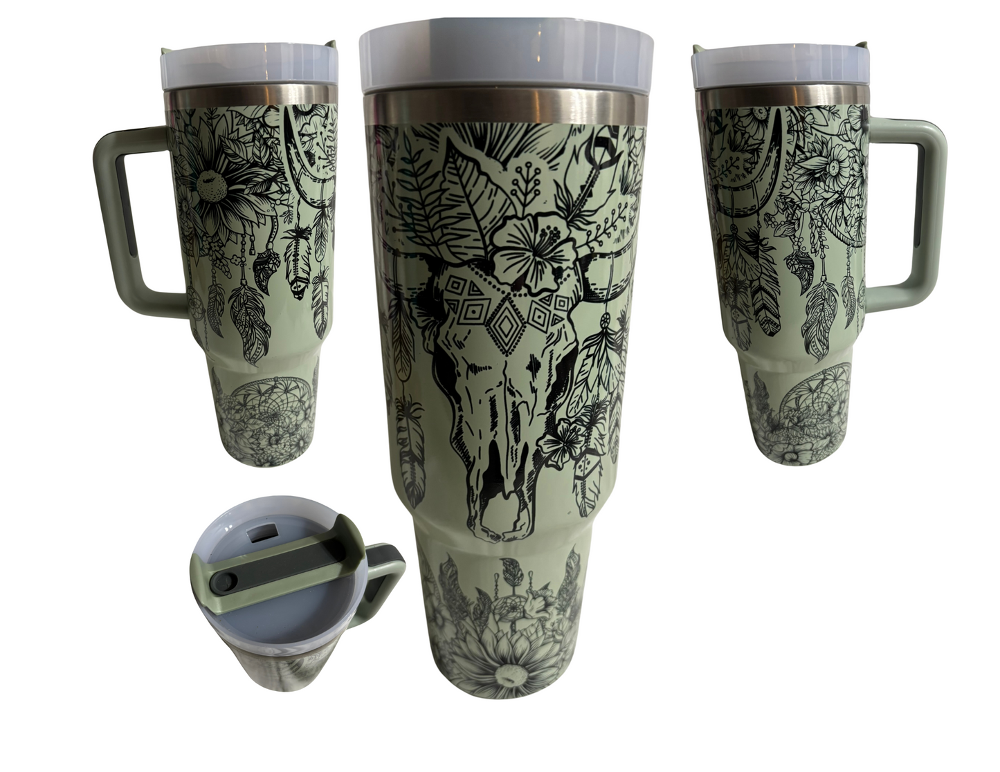 40oz Sage Boho Tumbler