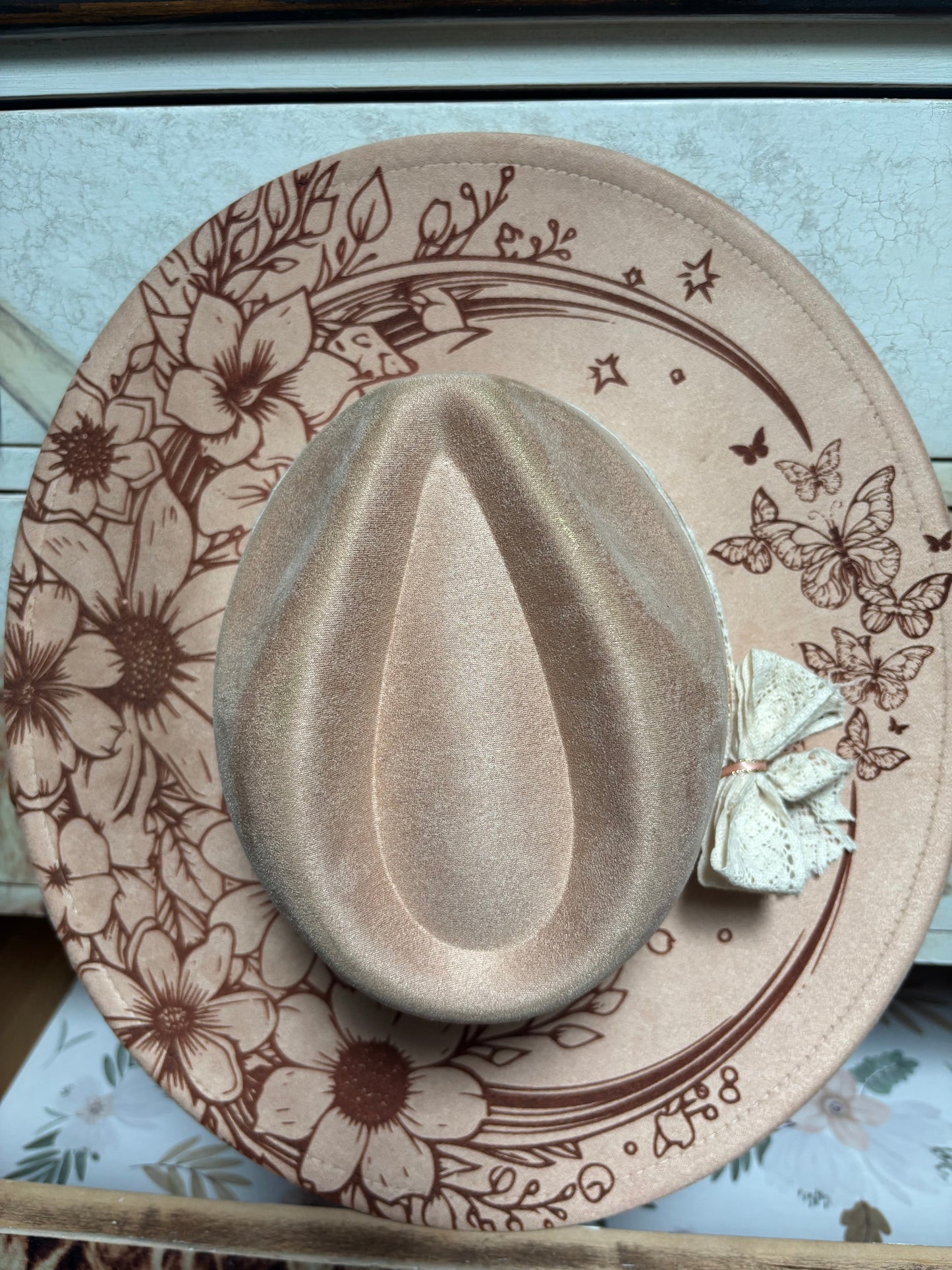 Floral Steed III- wide brim fedora hat