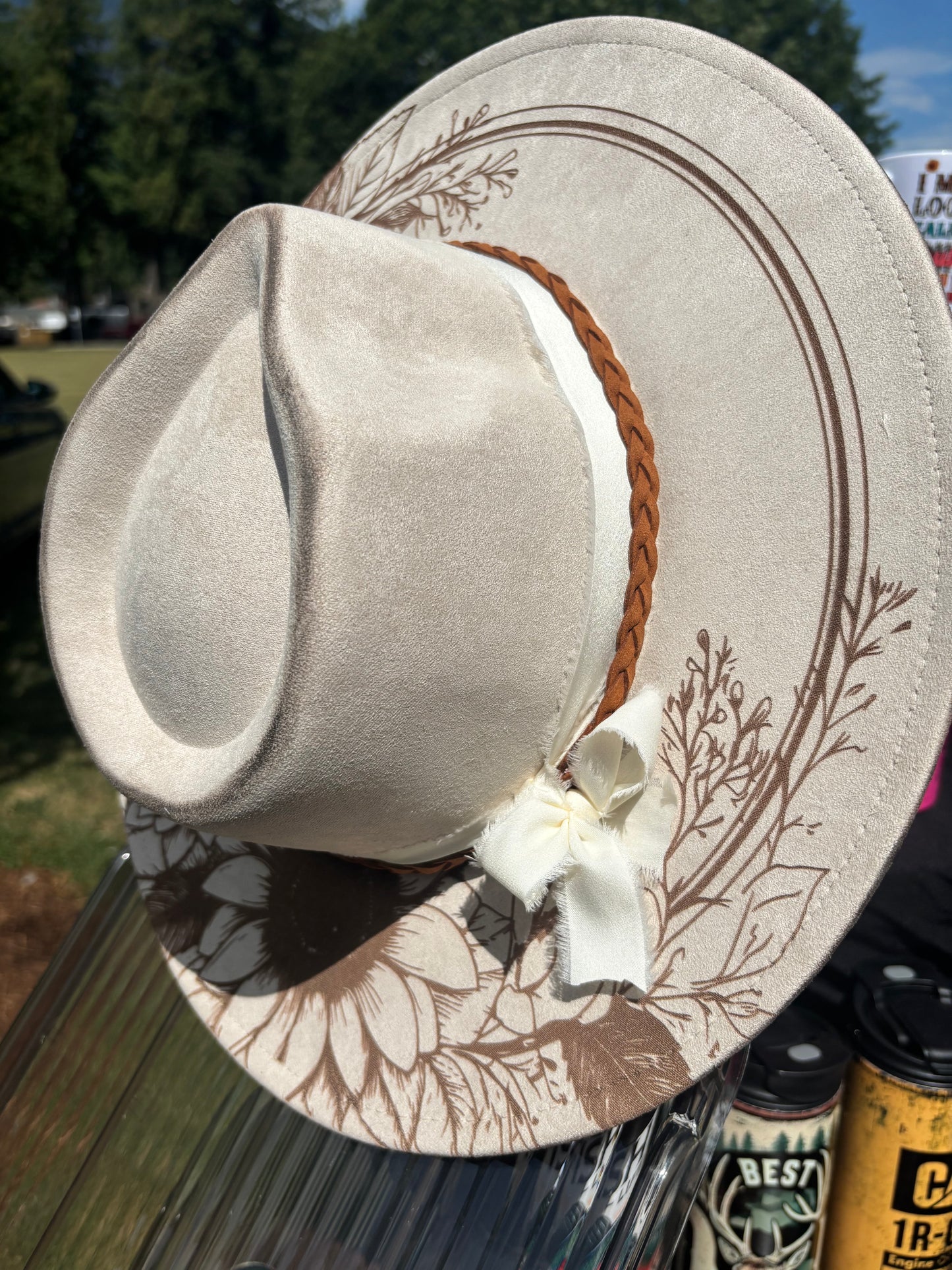 Sunflower Fields - wide brim fedora hat