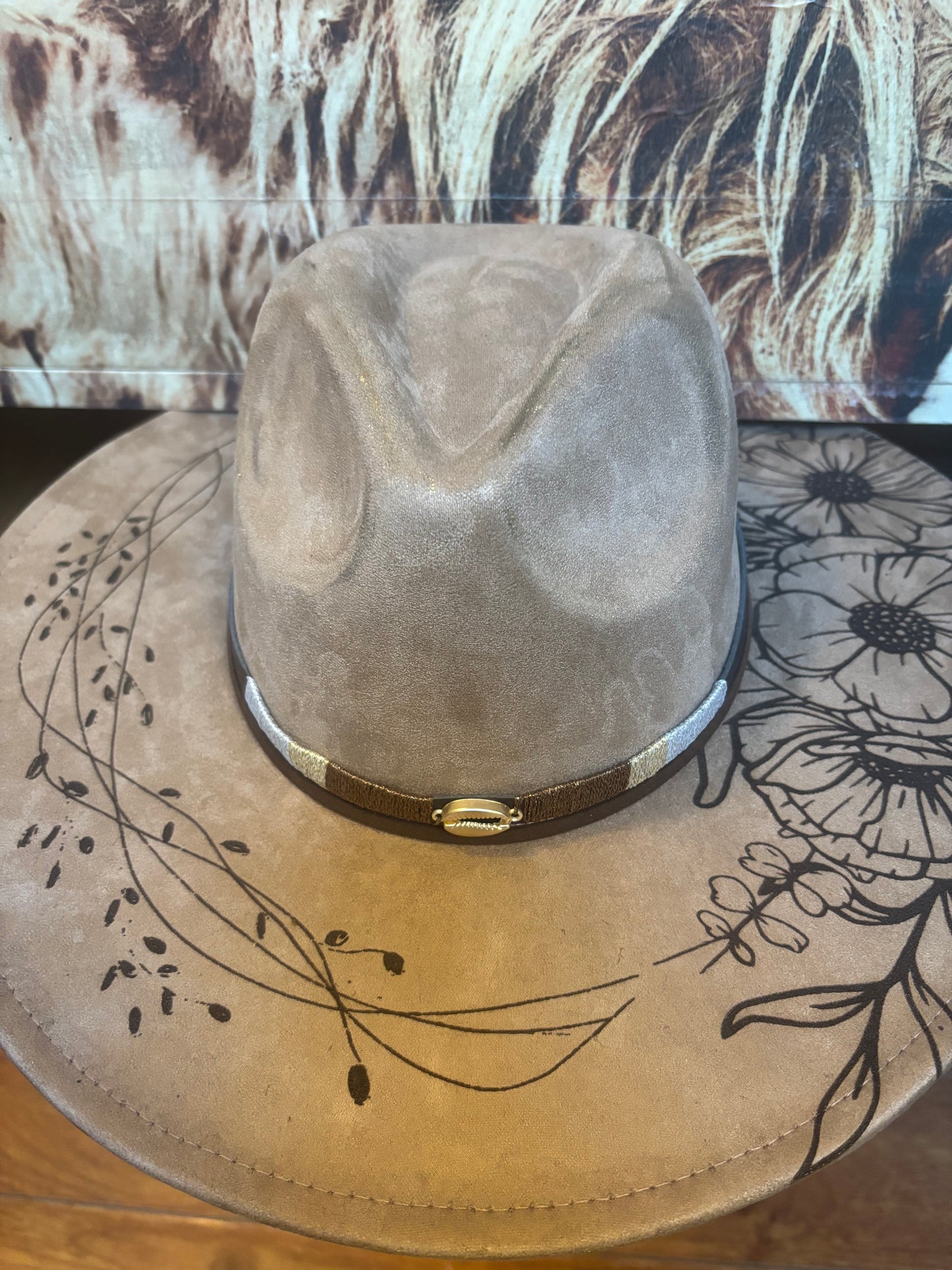 Compass Rose Dreamer mocha- wide brim fedora hat