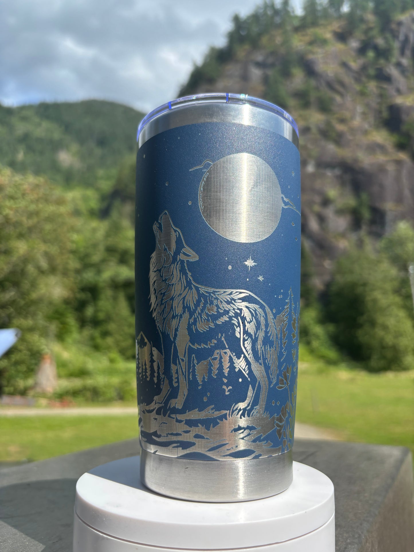 Full Moon Wolf- 20oz Laser Engraved Tumbler