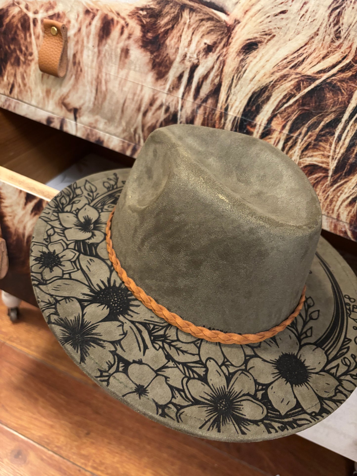 Floral Steed -Youth short brim fedora hat