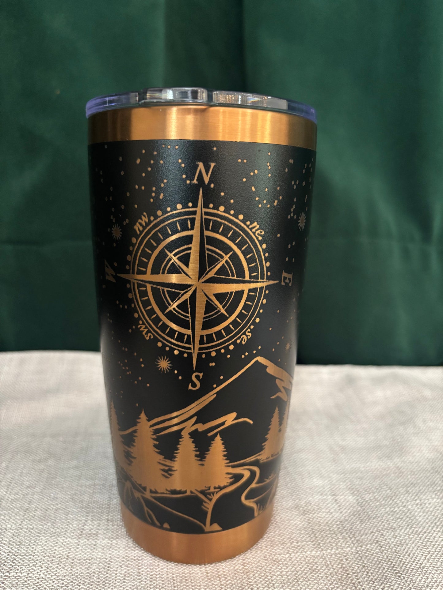 Not All Who Wander Are Lost (black/copper)- 20oz Laser Engraved Tumbler