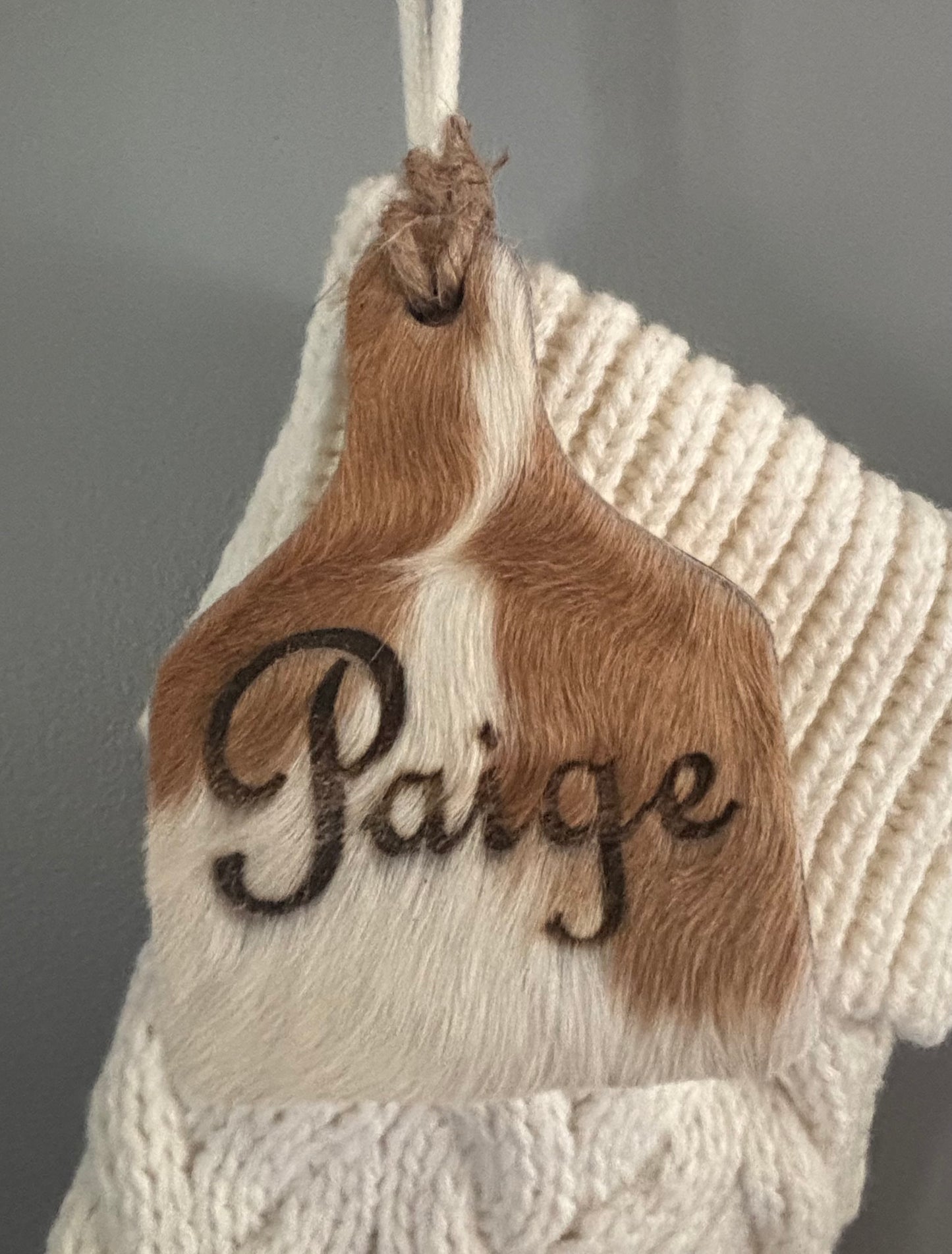 Custom Cowhide Ear Tag Stockings