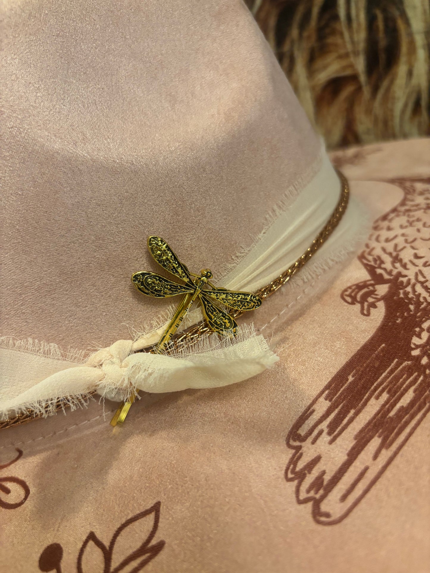 Hummingbird in Flight-wide brim fedora hat