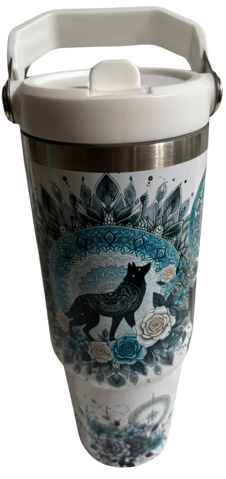 30oz Wolf Water Bottle