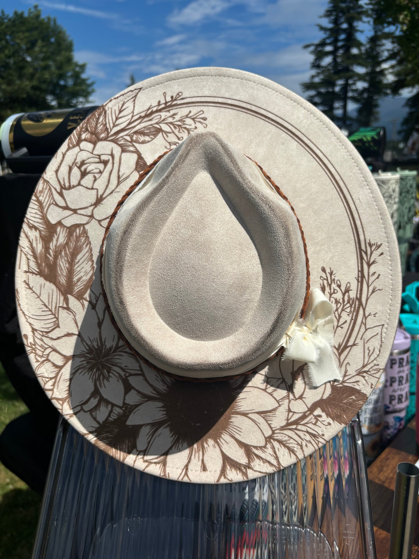 Sunflower Fields - wide brim fedora hat
