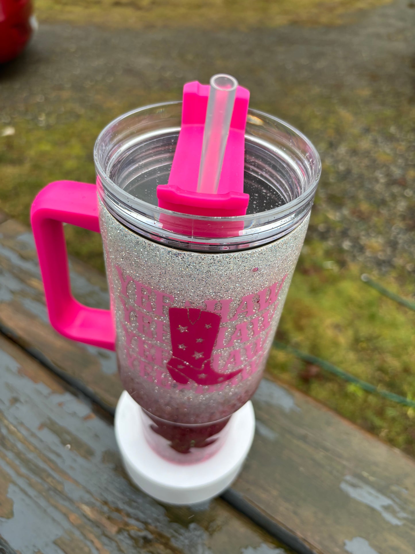 40oz Epoxy Glitter Tumbler- Yee Haw