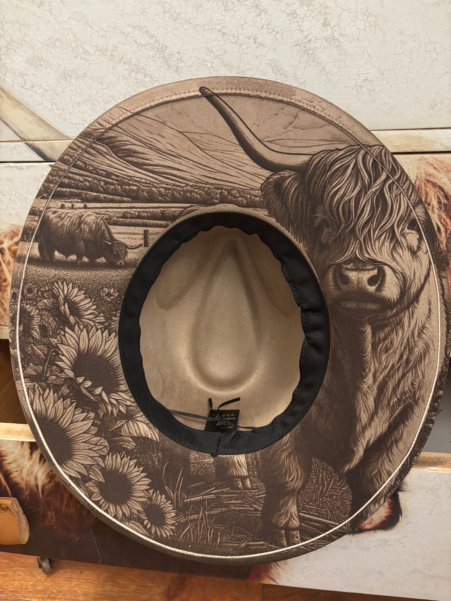 Highland Coos - wide brim fedora hat
