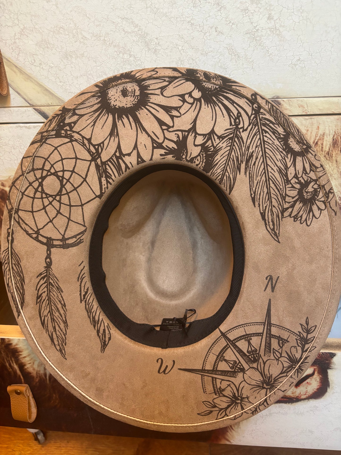 Compass Rose Dreamer mocha- wide brim fedora hat