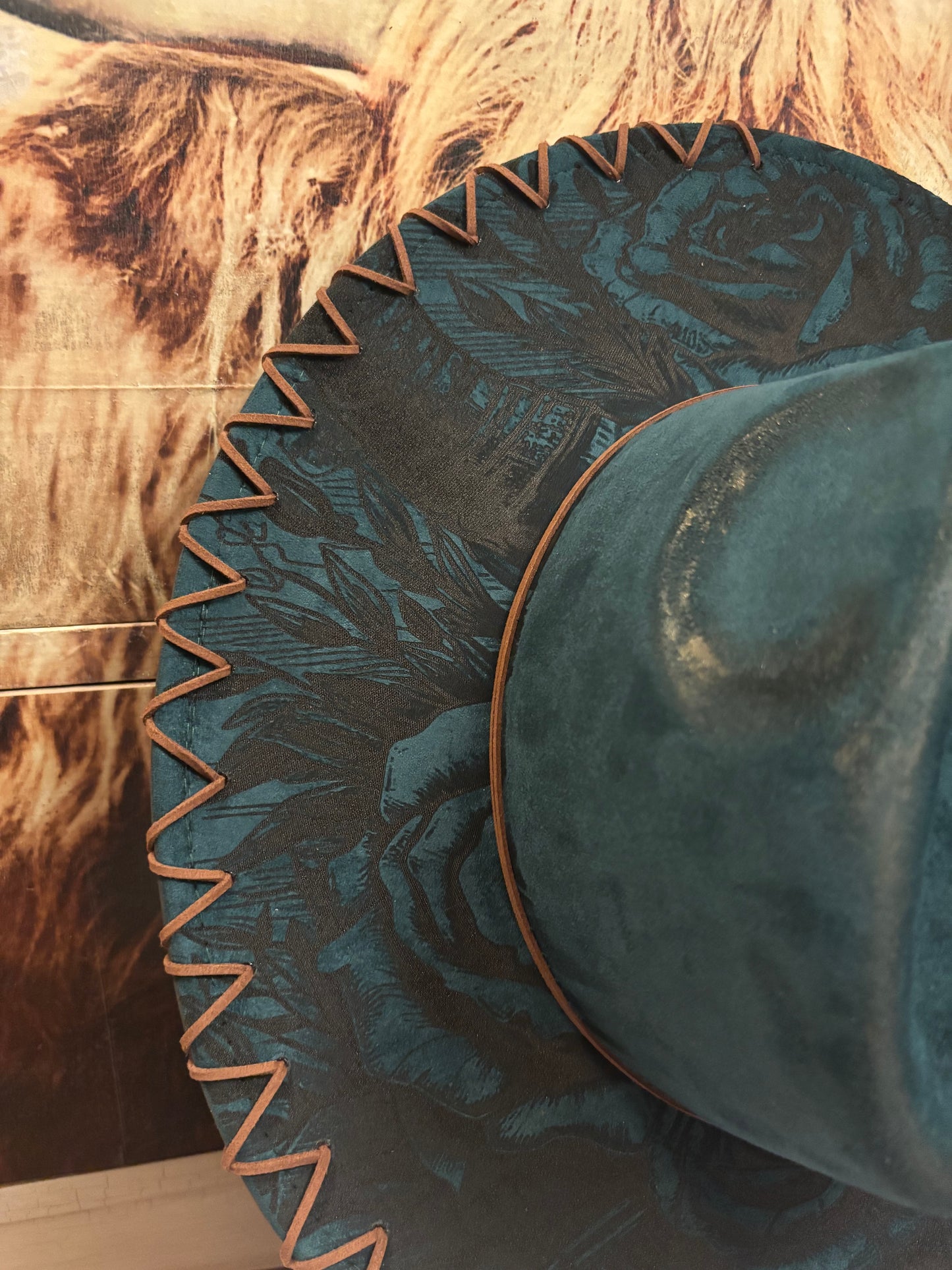 Skulls & Roses-wide brim fedora hat