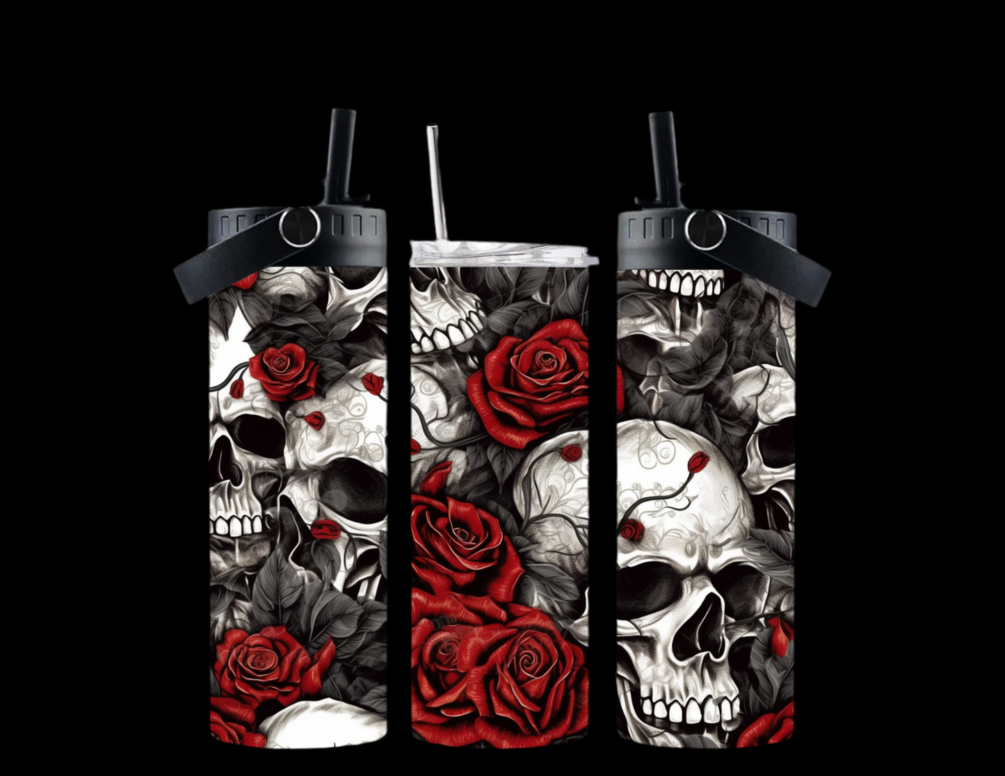 Skulls & Roses - 20oz Dual Lid Tumbler
