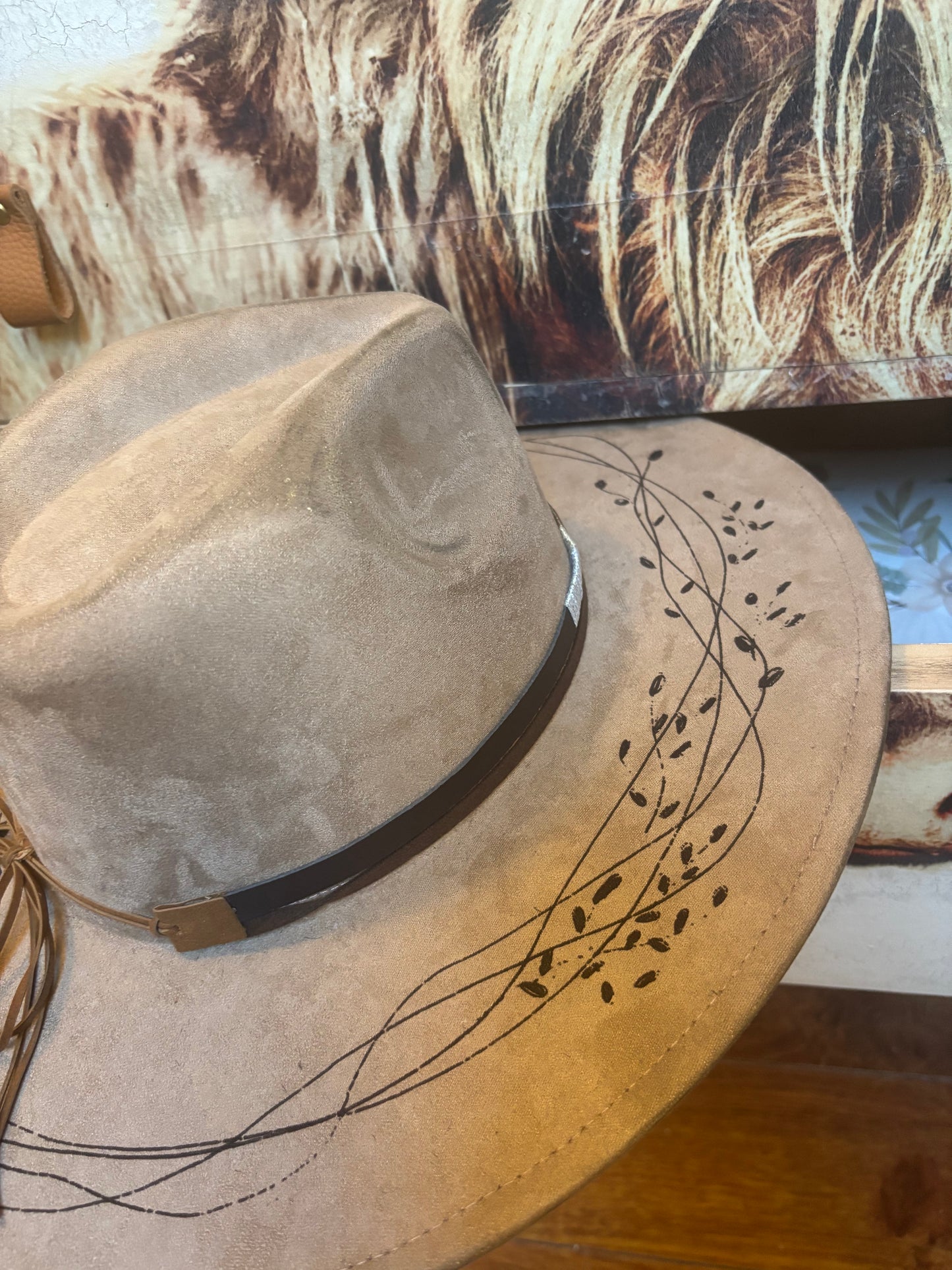 Compass Rose Dreamer mocha- wide brim fedora hat