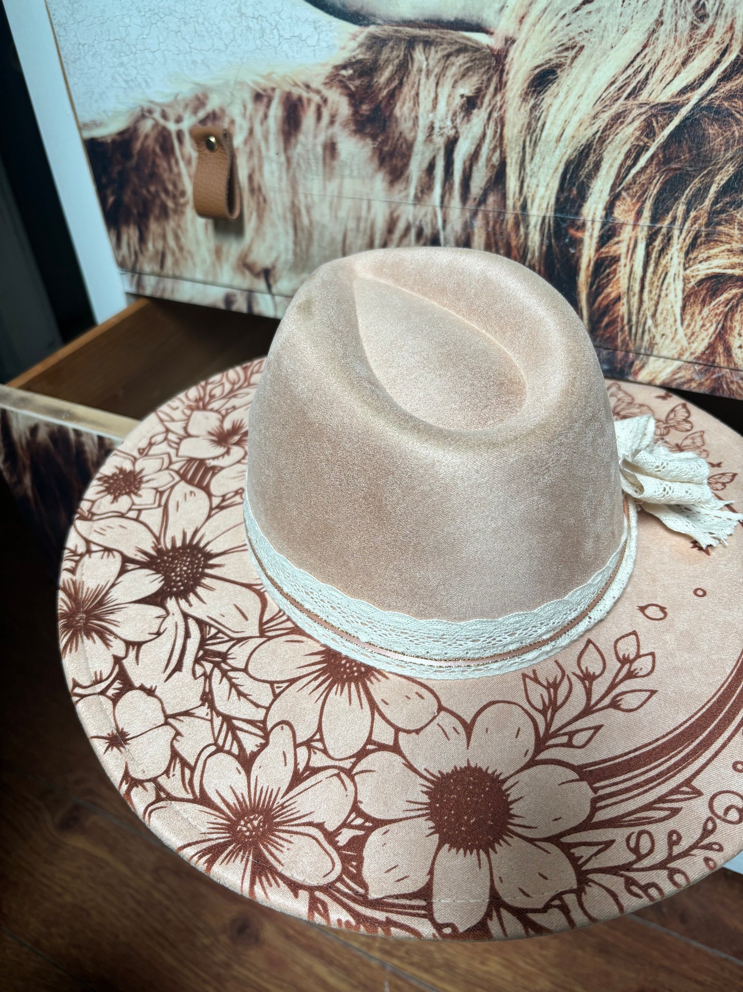 Floral Steed III- wide brim fedora hat