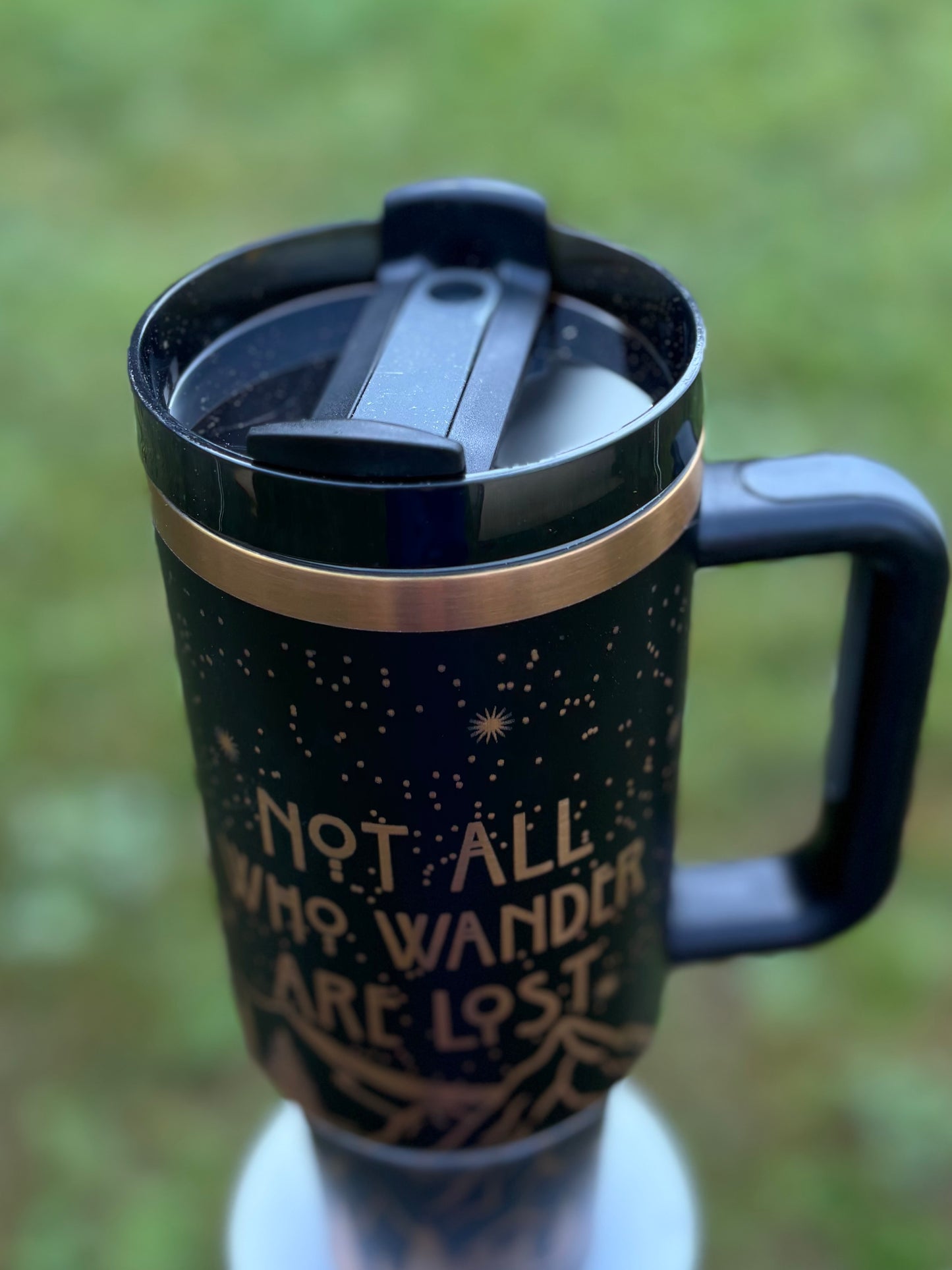 Wander- 40oz black/copper laser engraved Tumbler