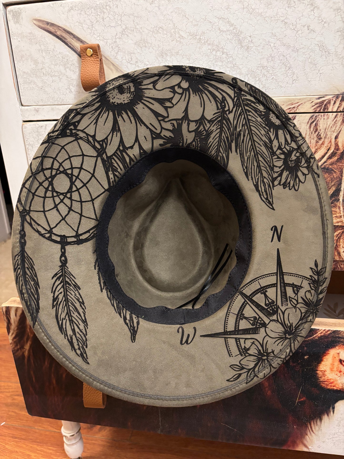 Compass Rose Dreamer- wide brim fedora hat