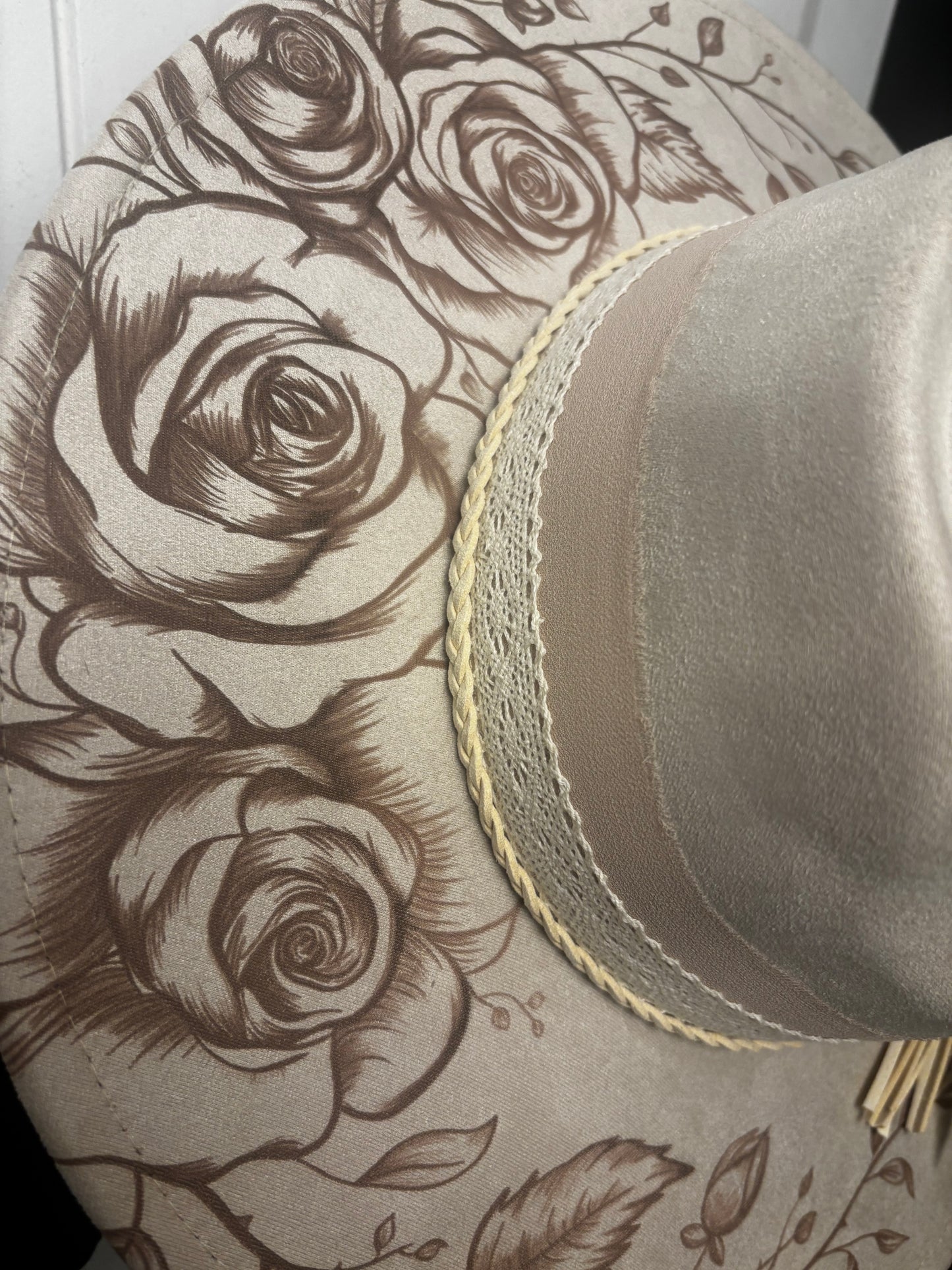 Roses - heart shape wide brim fedora hat