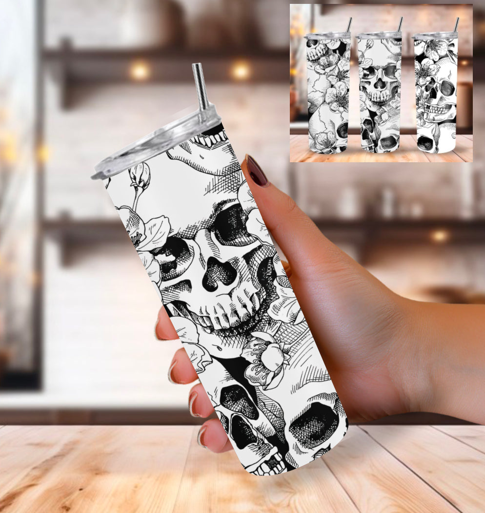 Skulls and Floral- 20ozTumbler