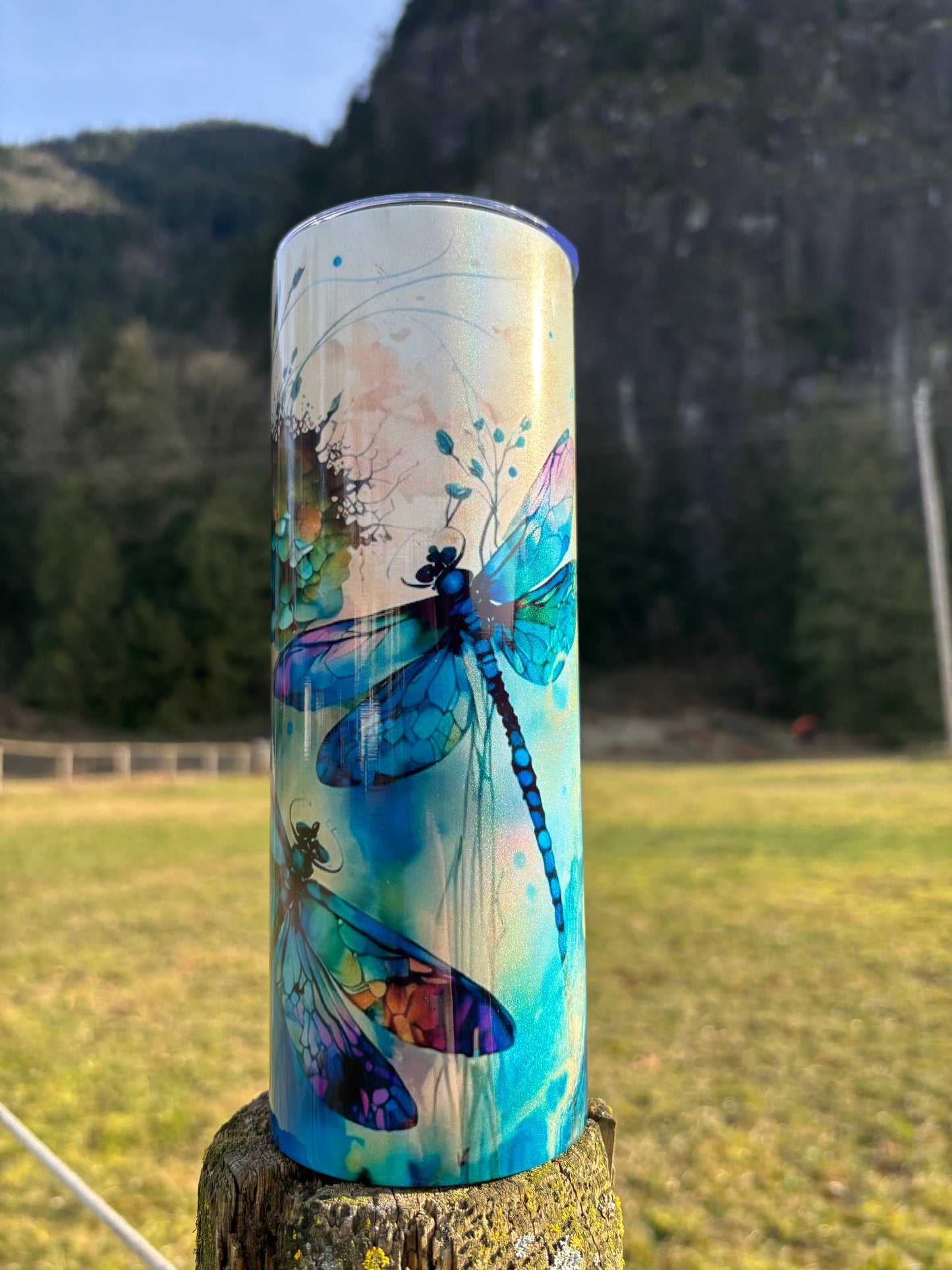 20oz Holographic Dragon Fly Tumbler