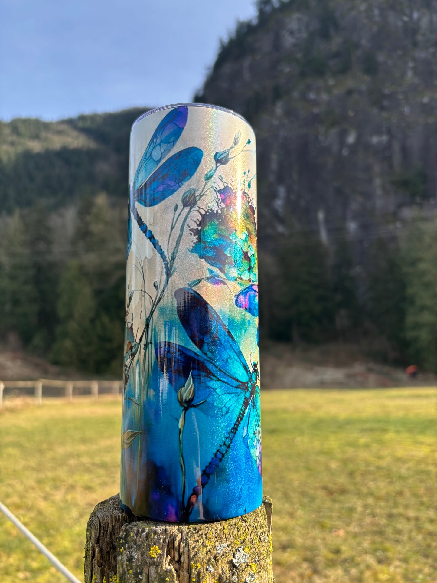 20oz Holographic Dragon Fly Tumbler