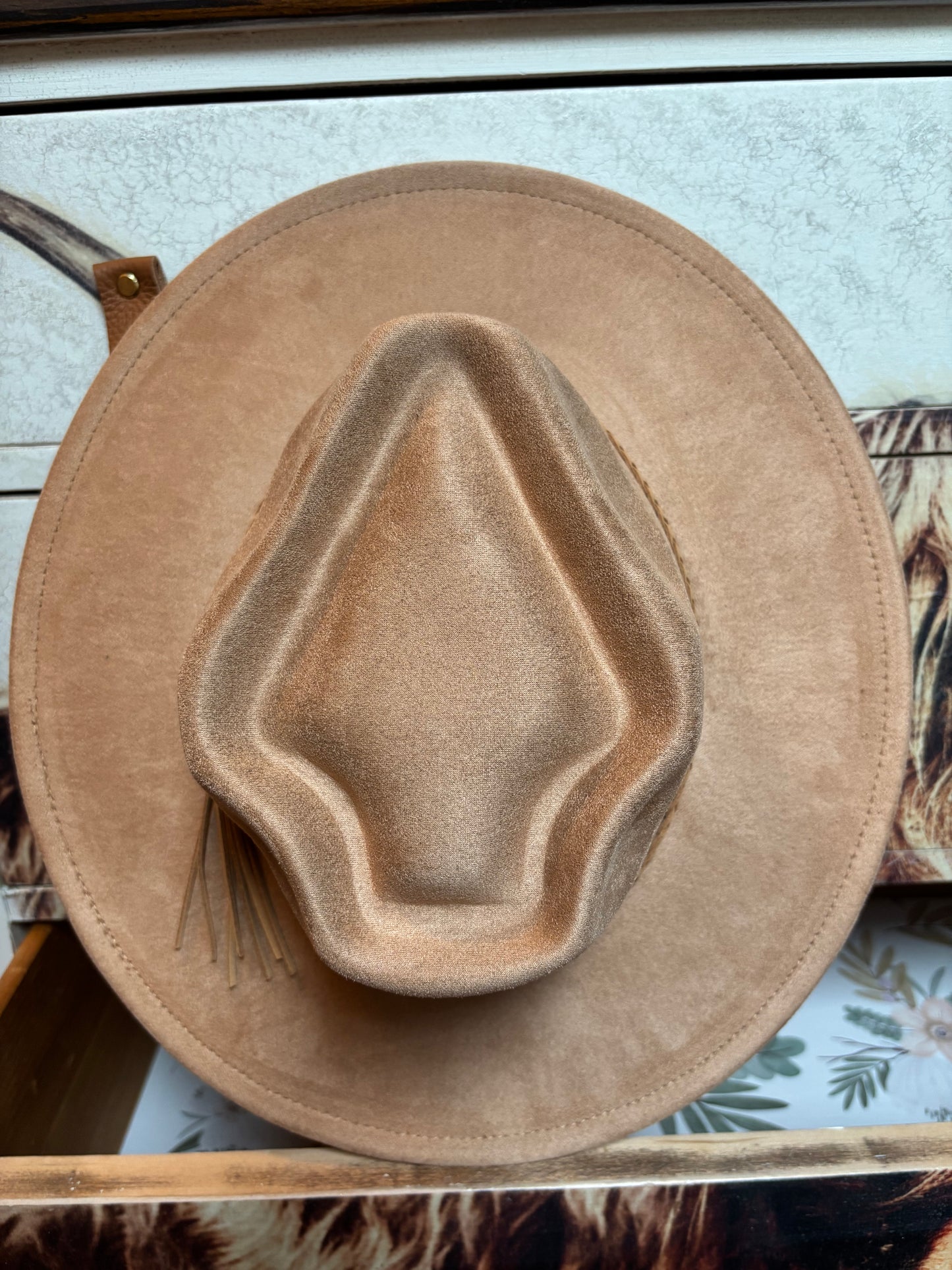 Custom Design - Arrowhead Crown wide brim fedora hat