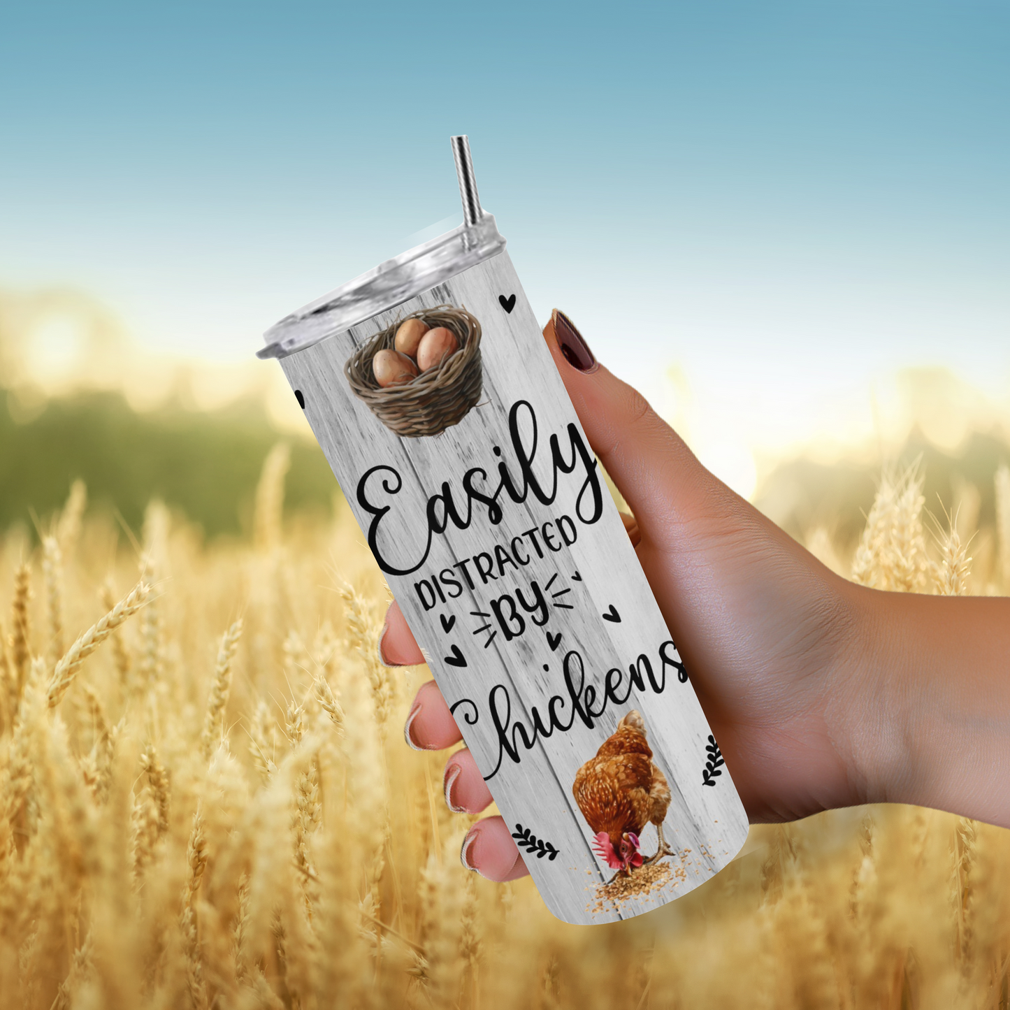 Easily Distracted by Chickens - 20ozTumbler