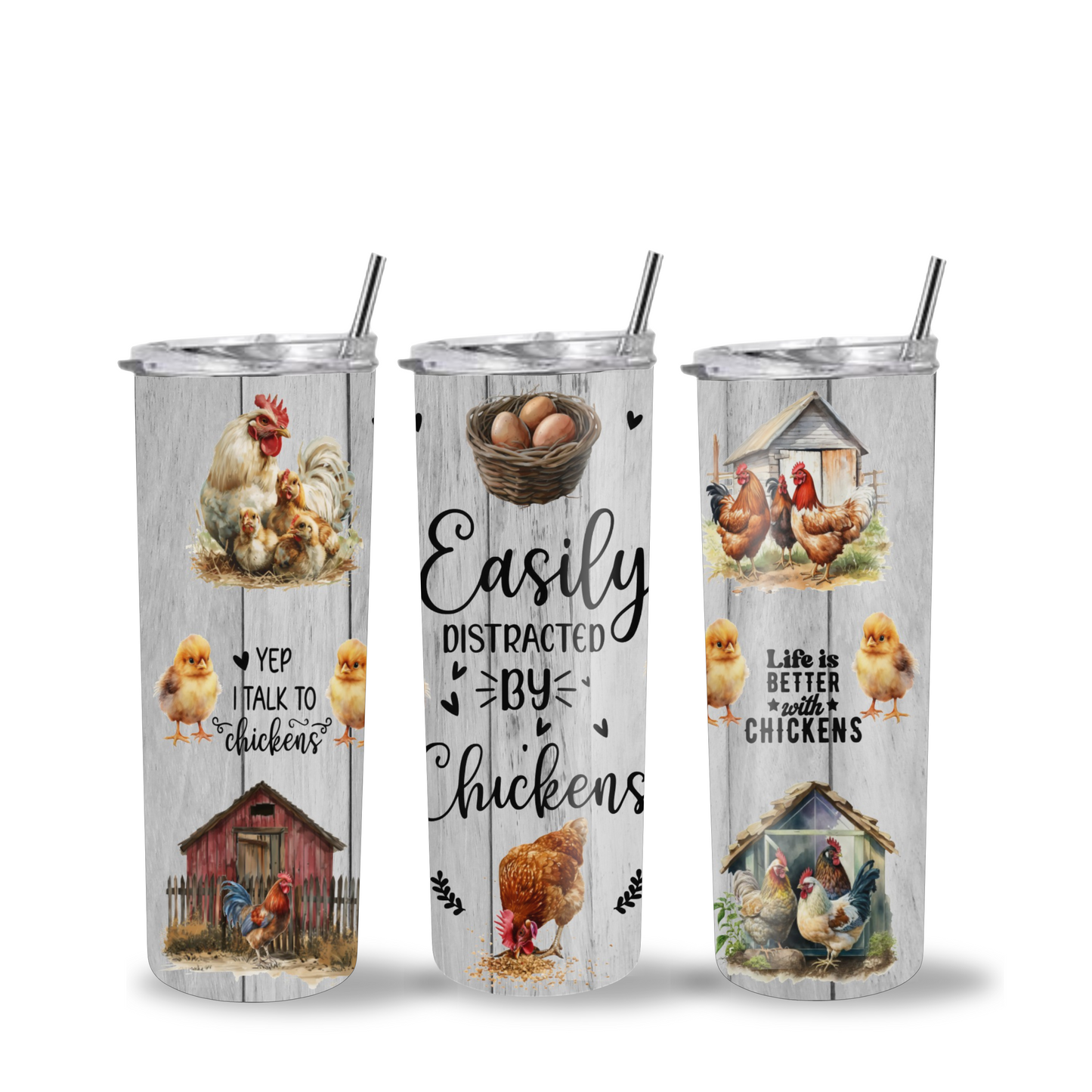 Easily Distracted by Chickens - 20ozTumbler