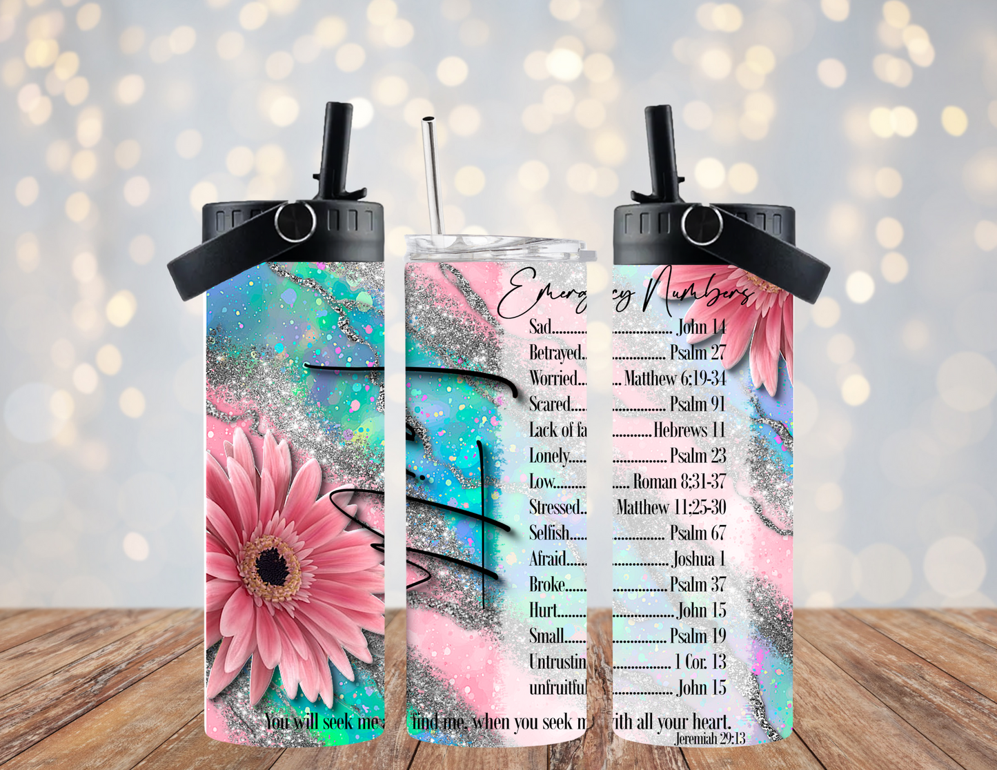 Faith Emergency Numbers - 20oz Dual Lid Tumbler
