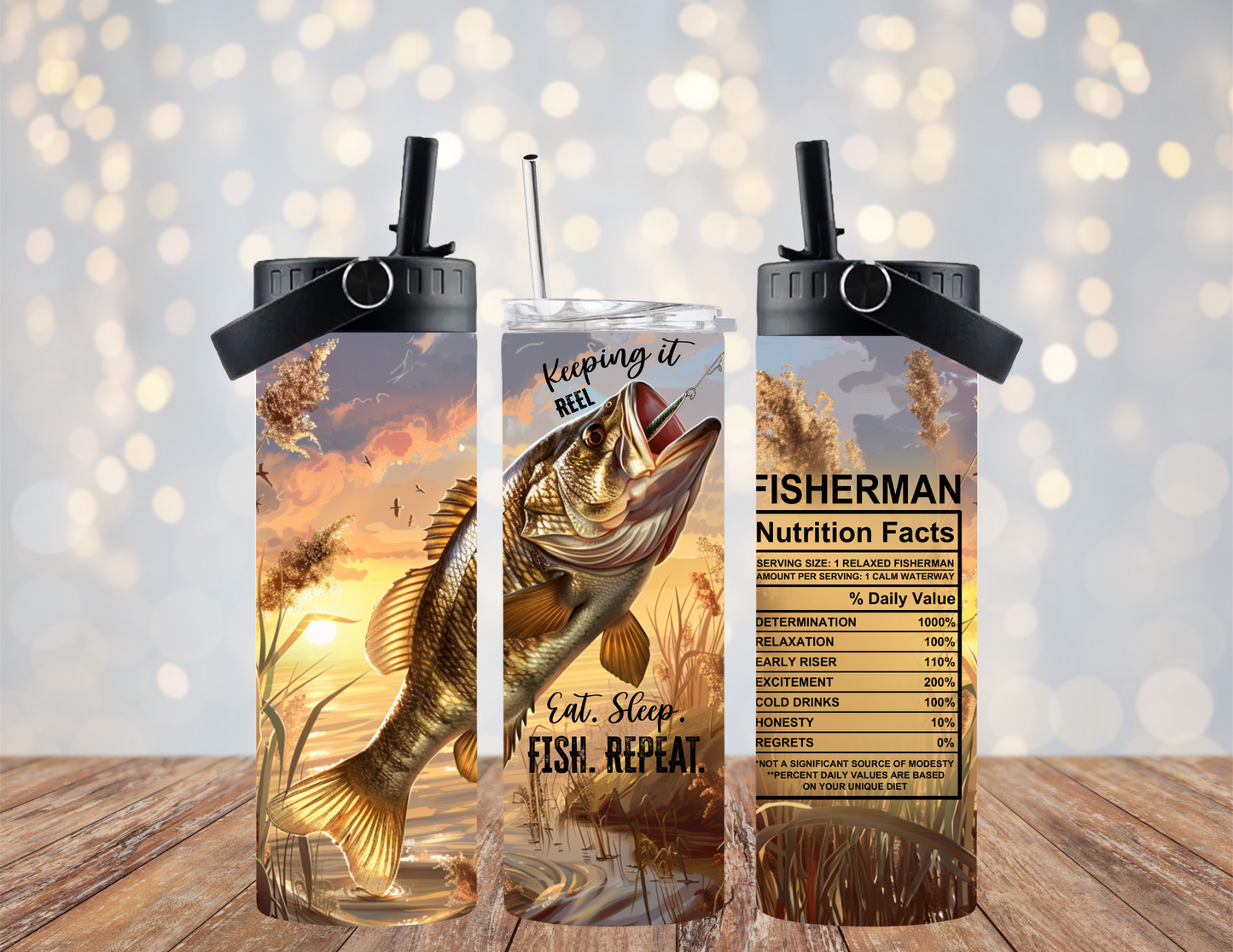 Fisherman Facts - 20oz Dual Lid Tumbler
