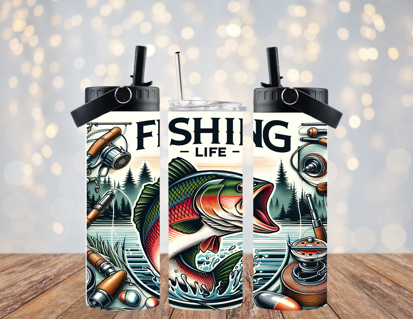 Fishing - 20oz Dual Lid Tumbler