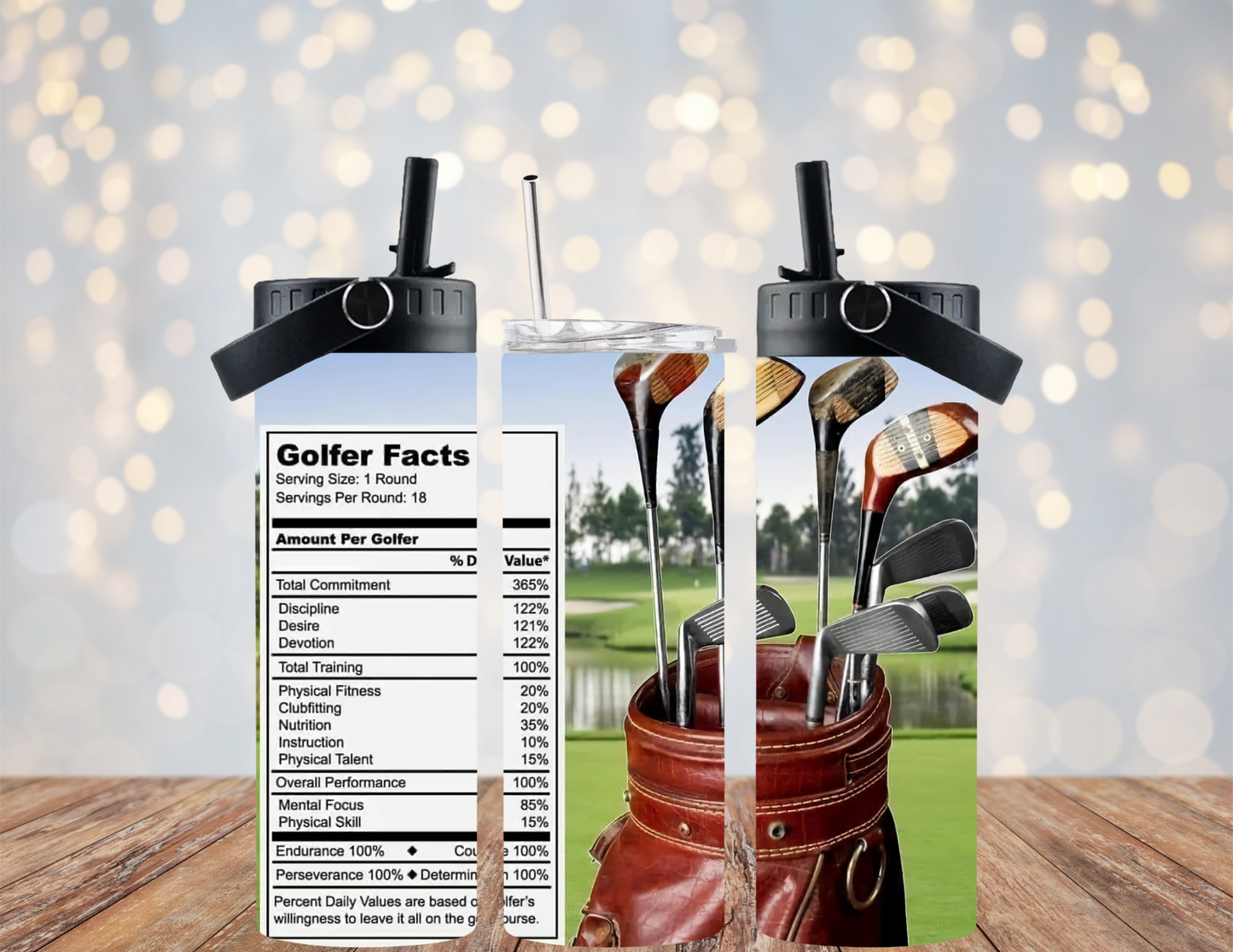 Golfer Facts - 20oz Dual Lid Tumbler