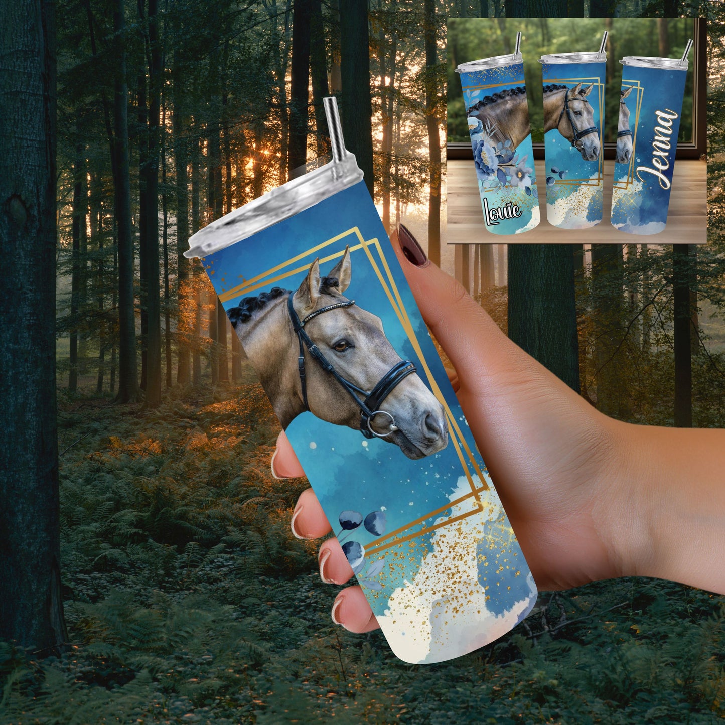 Custom Horse Photo Tumbler