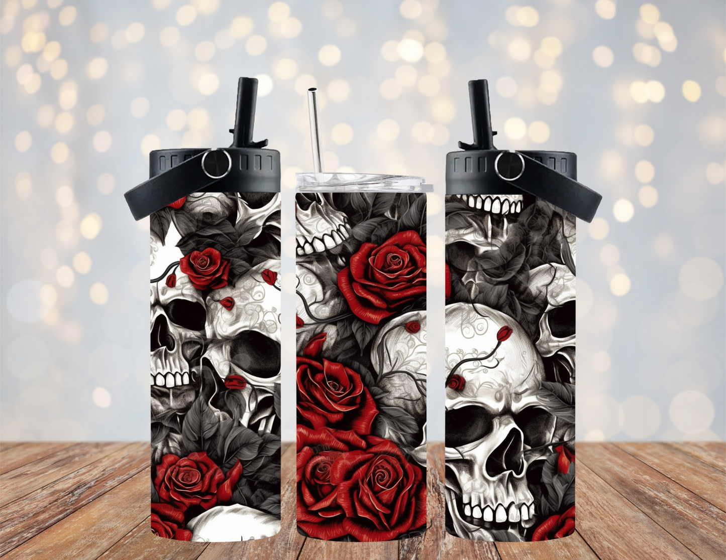 Skulls & Roses - 20oz Dual Lid Tumbler