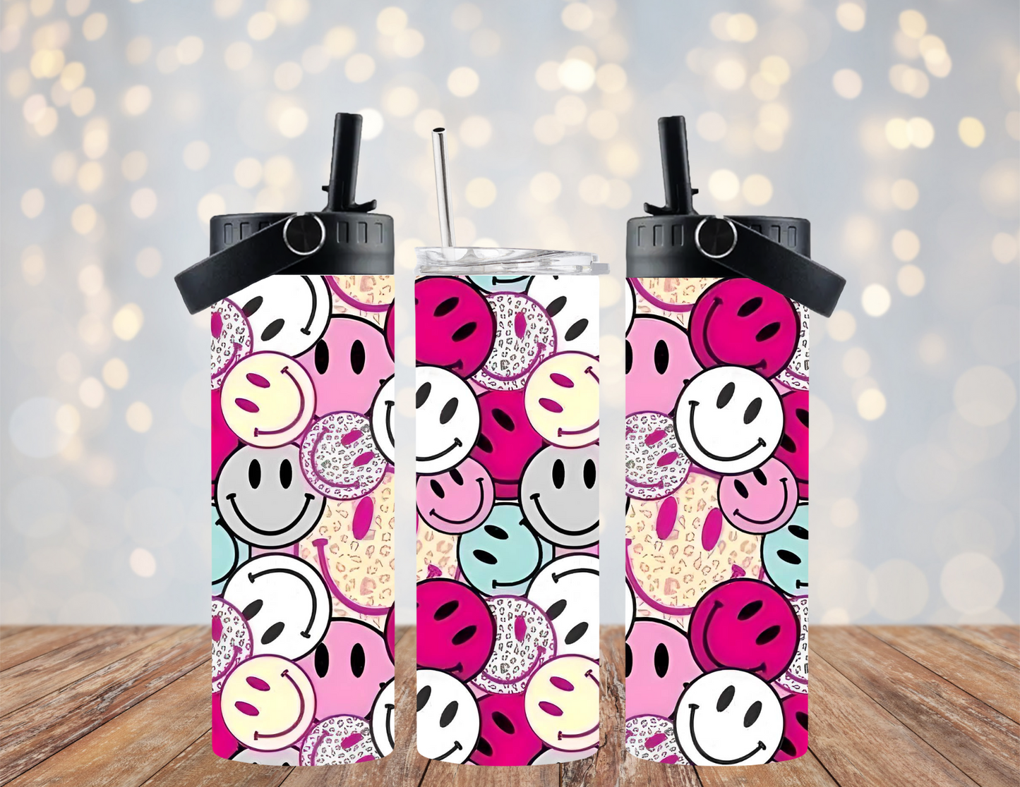 Smiley Face - 20oz Dual Lid Tumbler