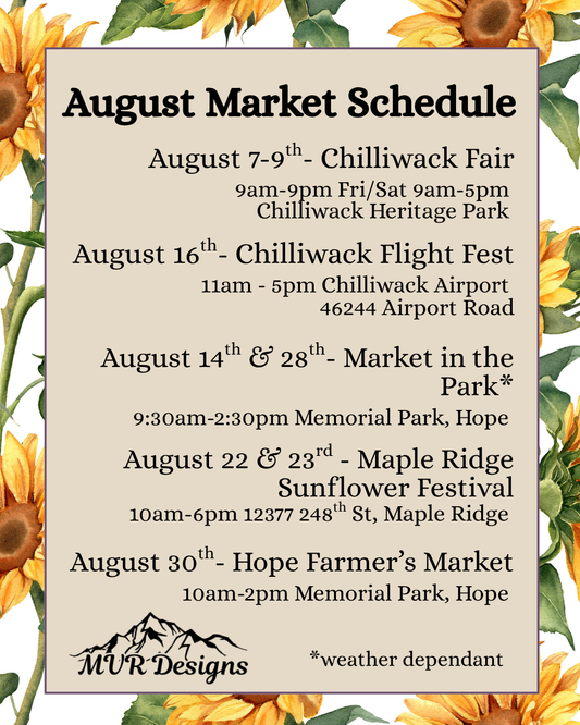August Market Schedule