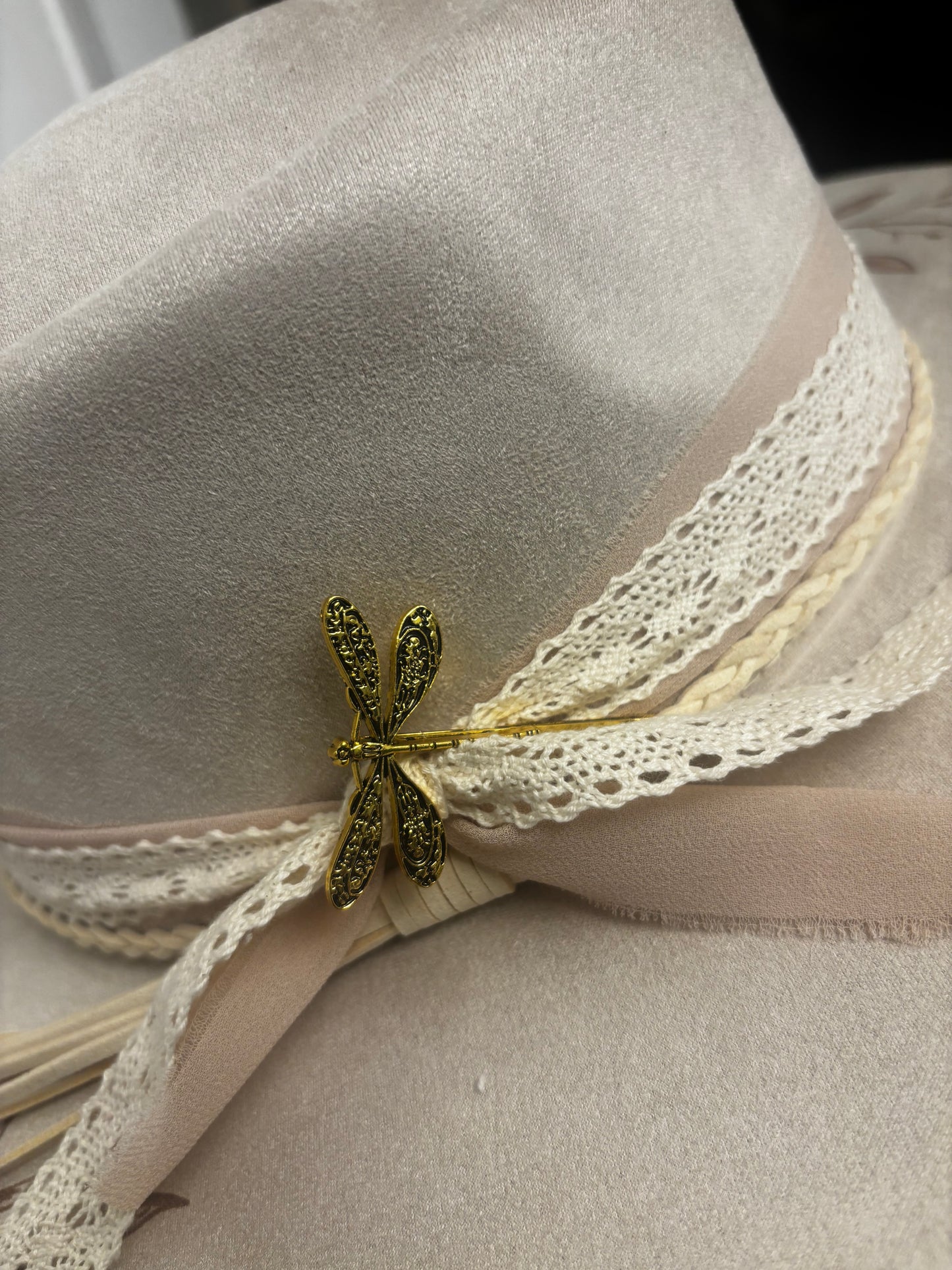 Roses - heart shape wide brim fedora hat