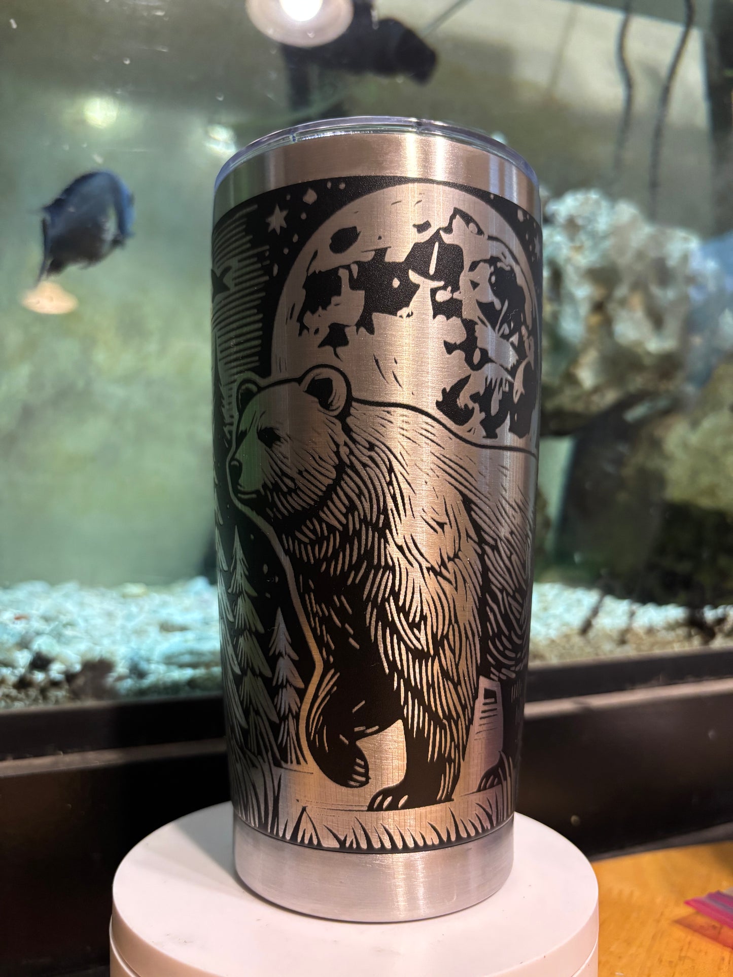 Full Moon Bear - 20oz Laser Engraved Tumbler