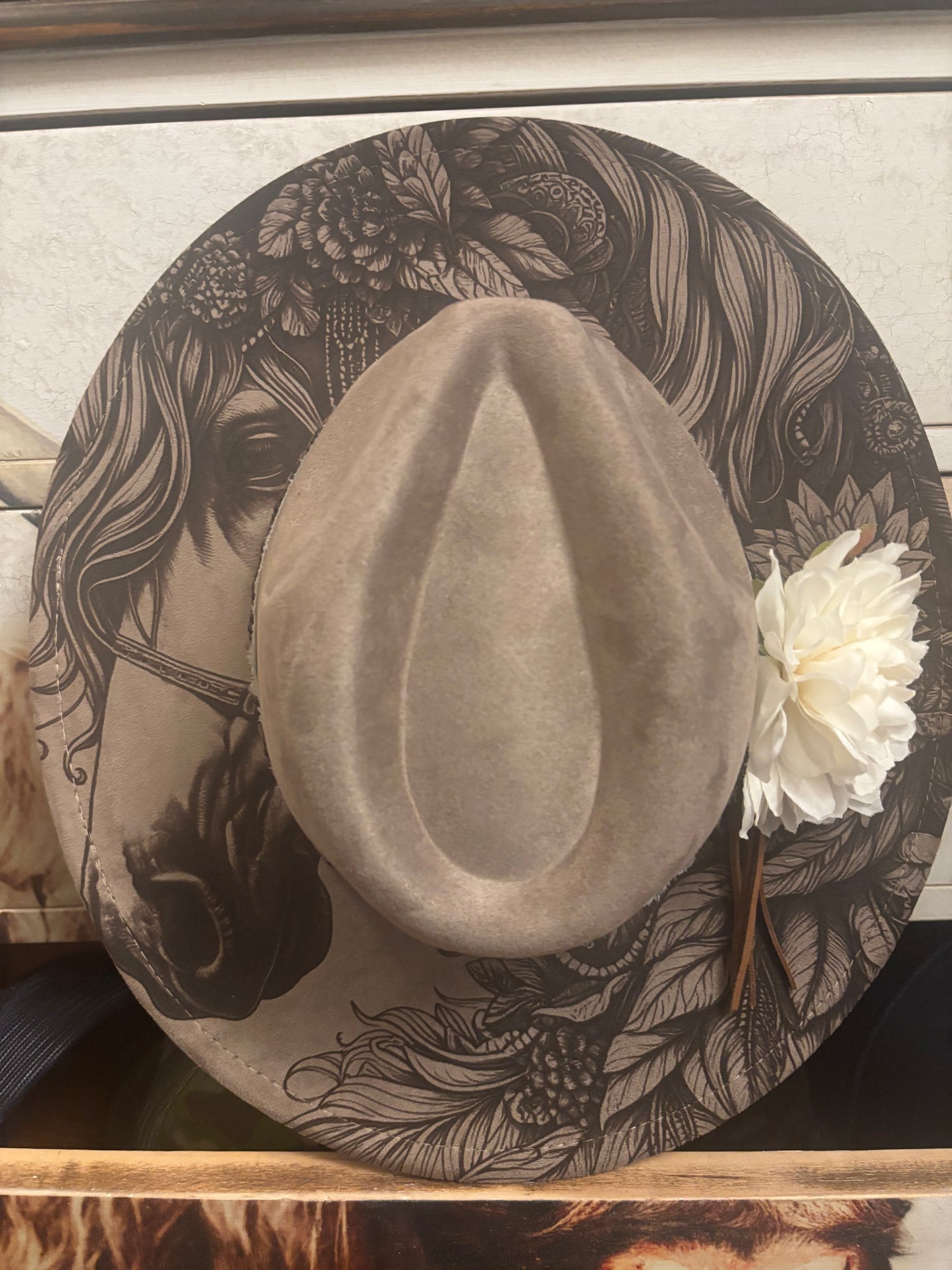 Floral Steed Dreamer- wide brim fedora hat
